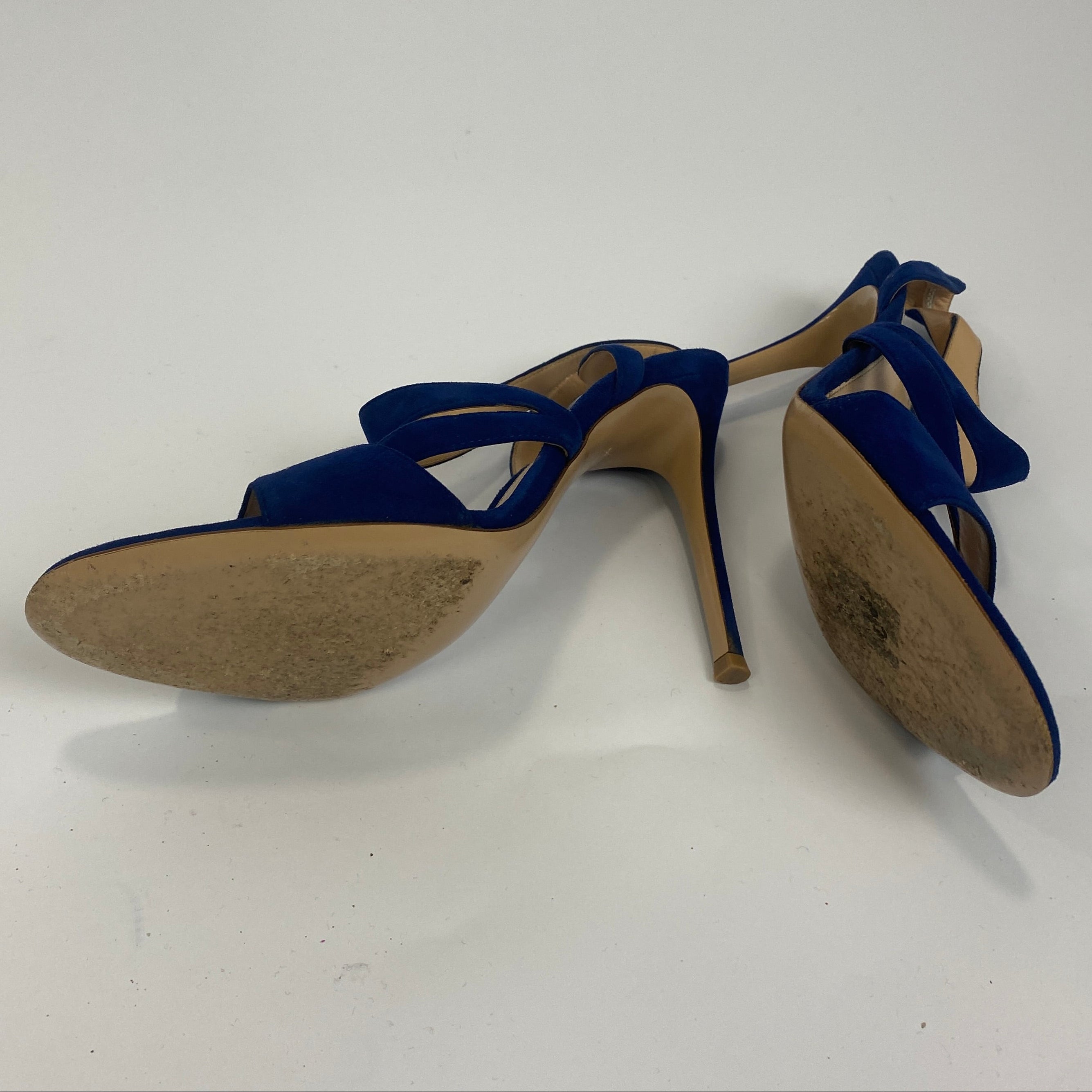 Gianvito Rossi Navy Blue Suede Camoscio Sandals 39