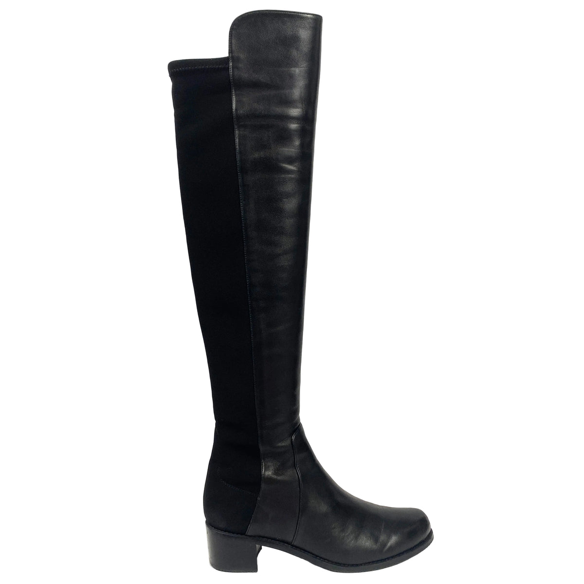 Stuart Weitzman £750 Black Leather Reserve Over The Knee Boots 37.5