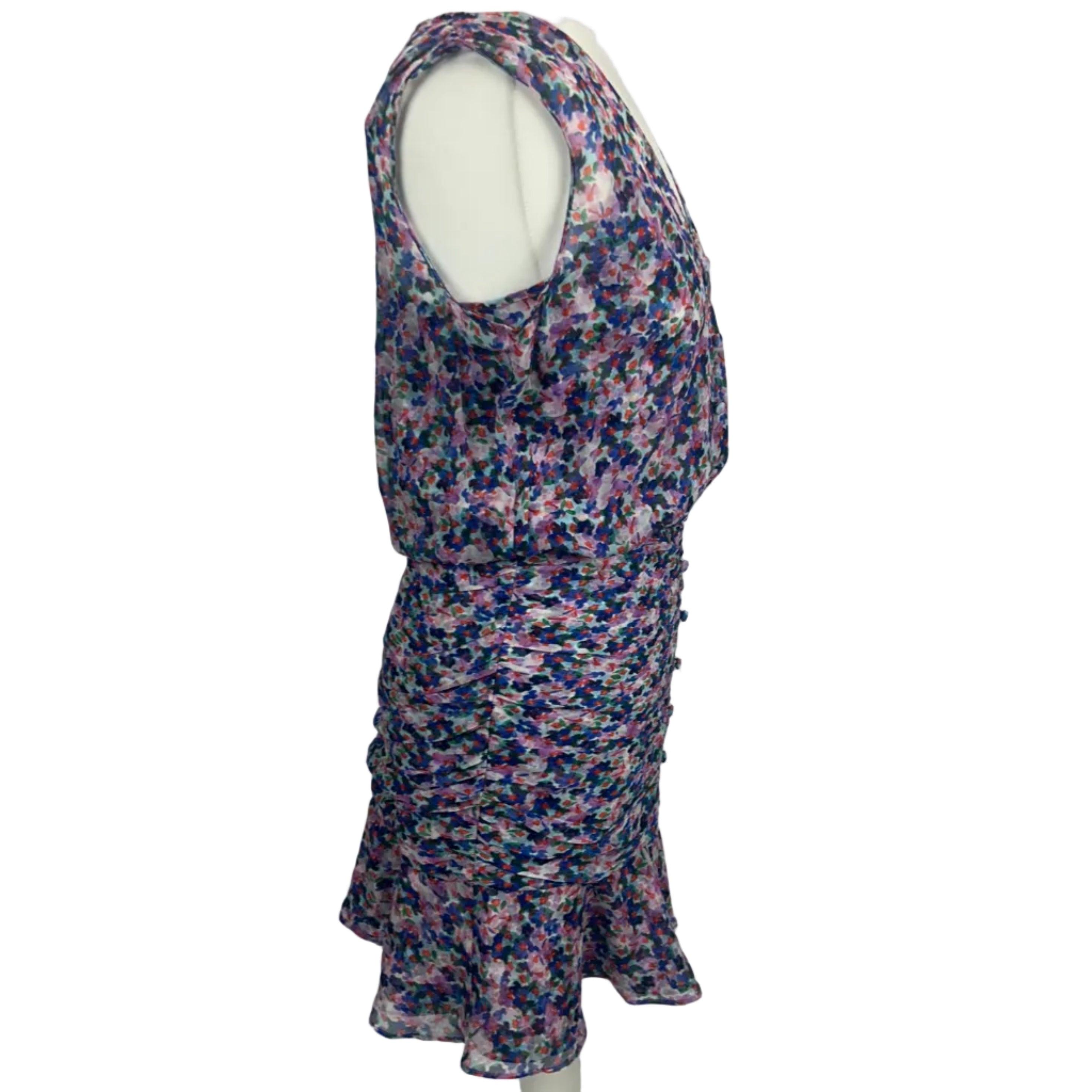 Veronica Beard New £498 Lilac Floral Silk Chiffon Dress XS