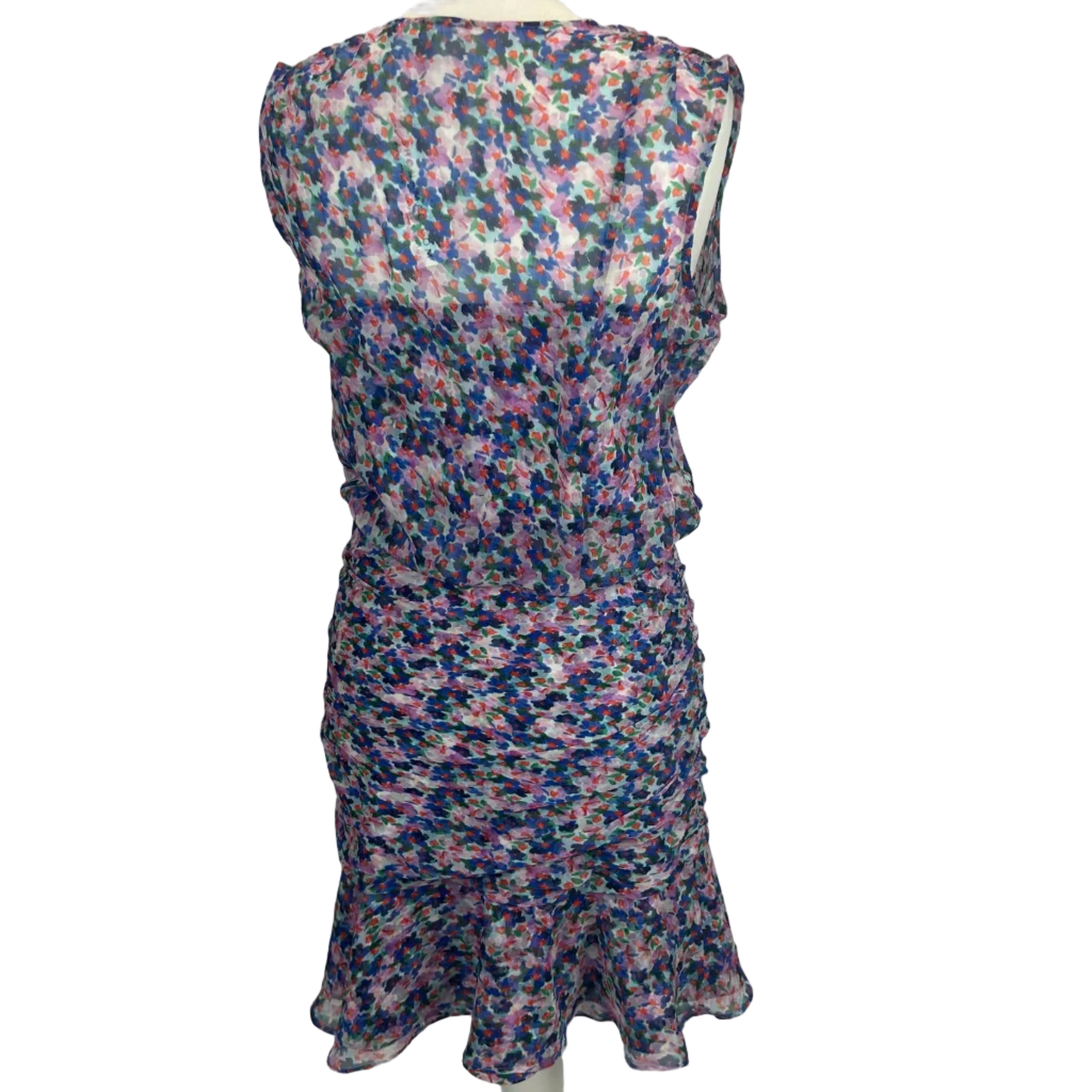 Veronica Beard New £498 Lilac Floral Silk Chiffon Dress XS