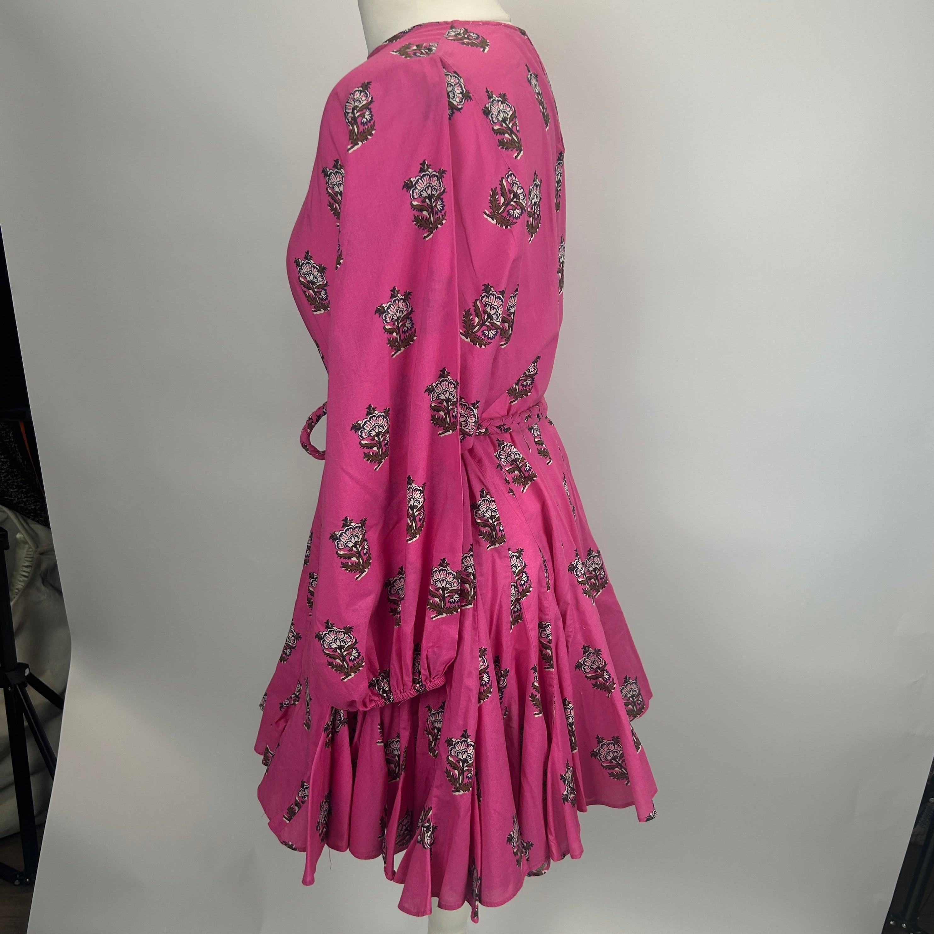 Rhode Resort New Pink Print Cotton Flared Mini Dress XS