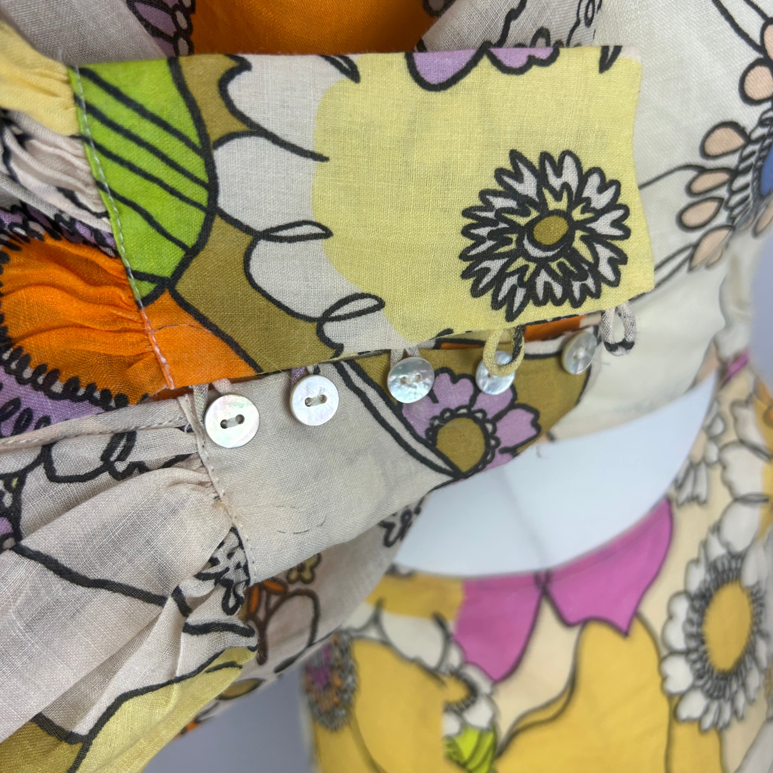 Alemais Cream & Acids Floral Linen Peekaboo Maxi Dress XXS