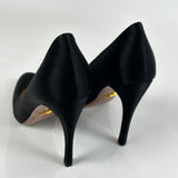 Prada £505 Black Silk 110 Heels 38.5