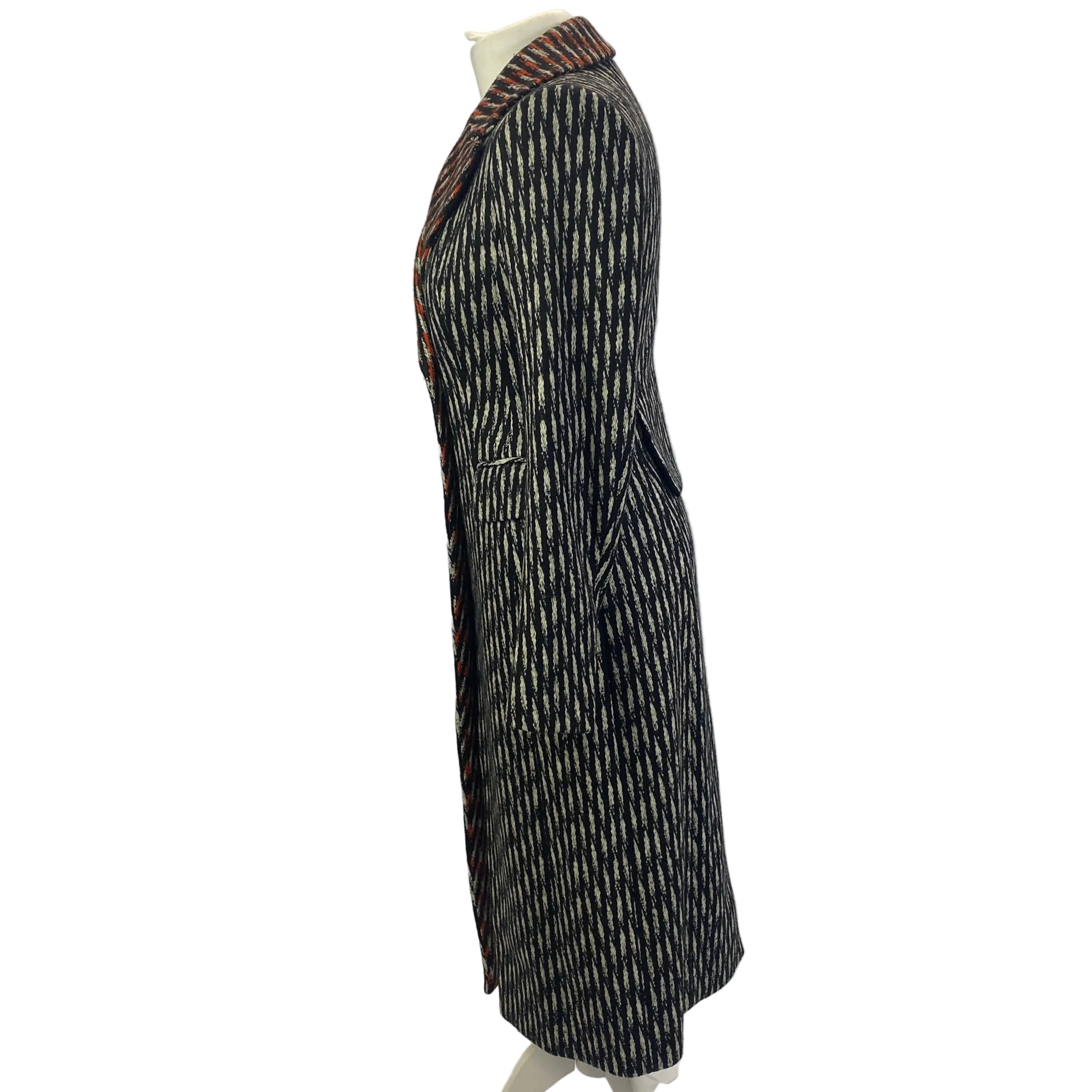 Hugo Boss Monochrome & Orange Weave Runway Ed Coat XXS