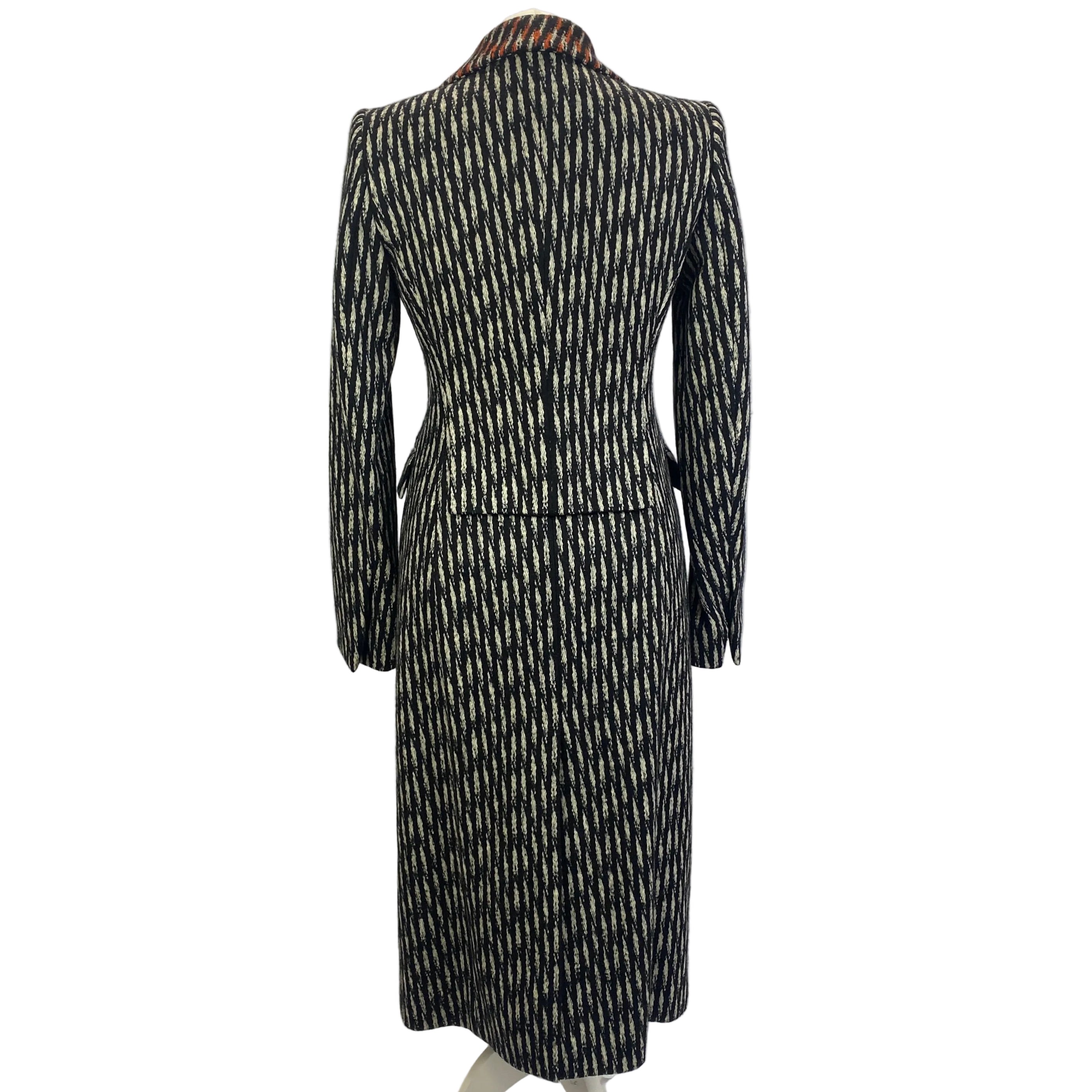 Hugo Boss Monochrome & Orange Weave Runway Ed Coat XXS