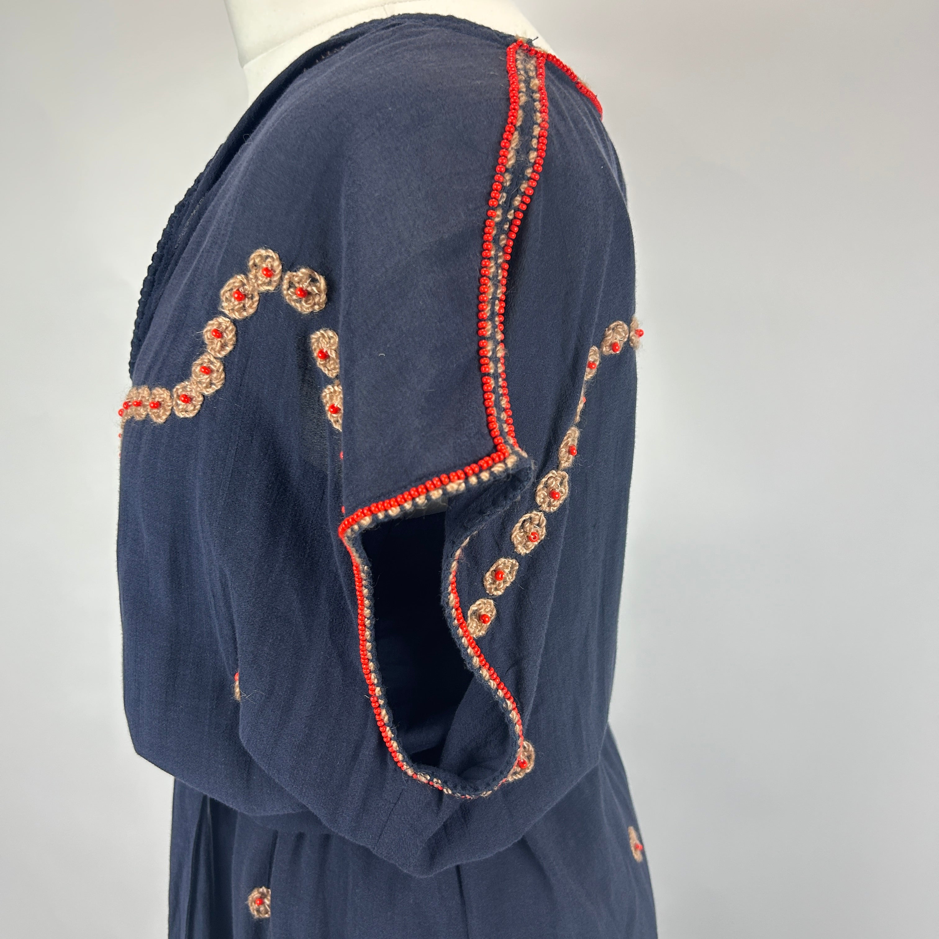 The Great New £670 Navy Beaded Belted Maxi Dress M