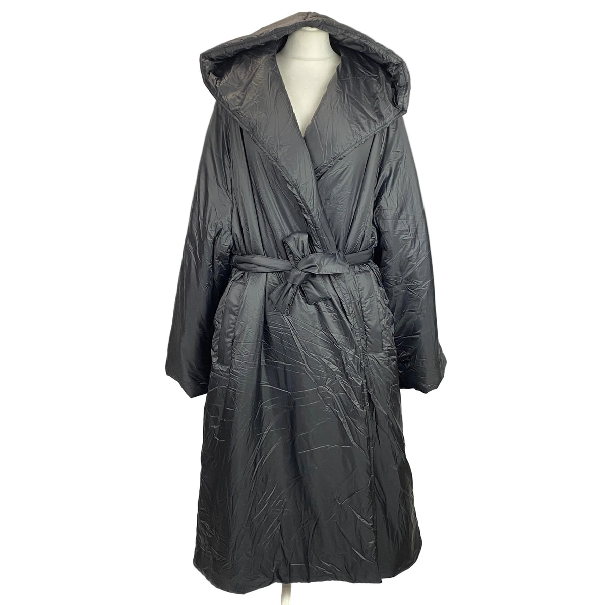 Alaia New £1700 Black Hooded Quilted Puffa Coat L