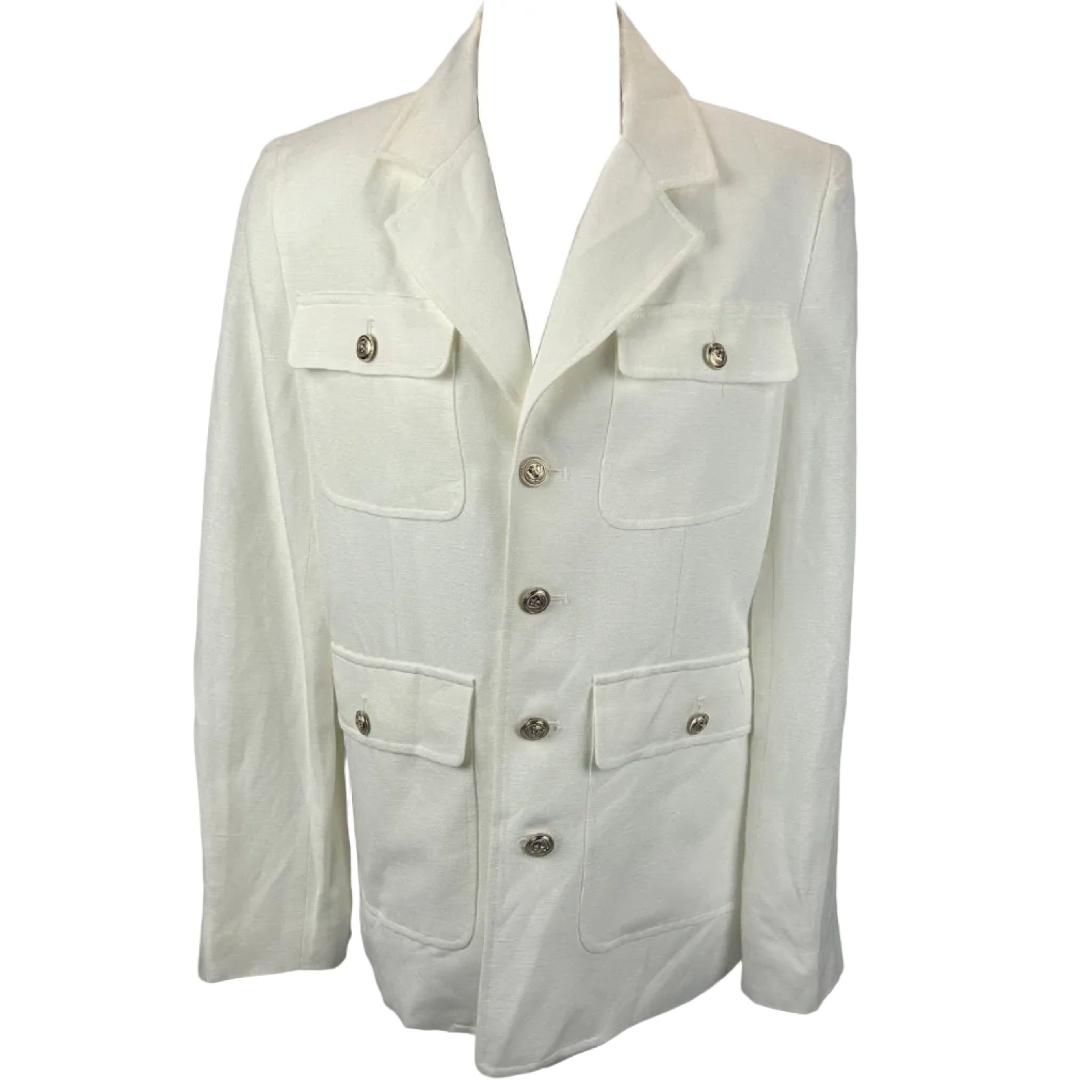 Paige £470 Ivory Linen Mix Safari Jacket M
