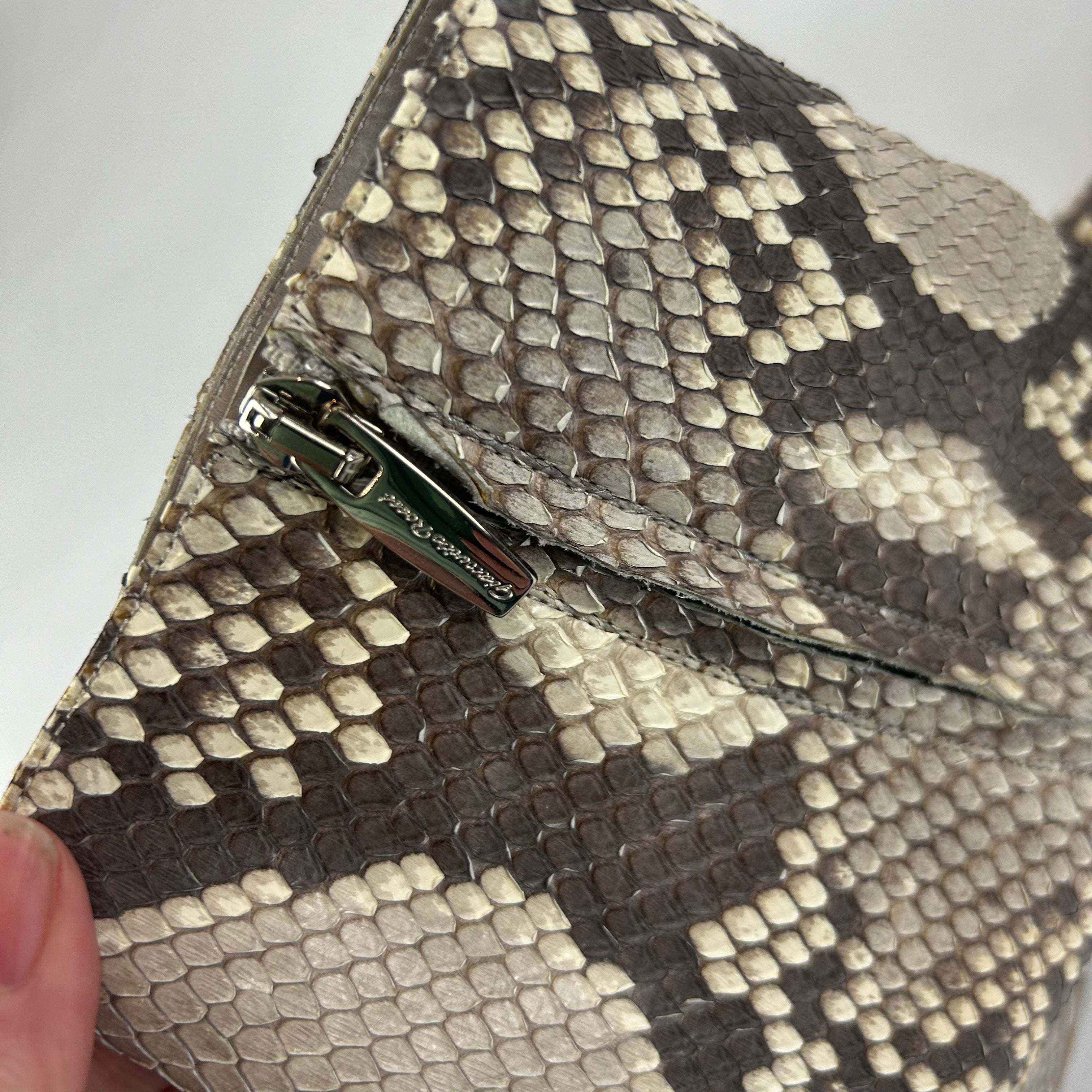 Gianvito Rossi Taupe Snakeskin Block Heel Ankle Boots 39