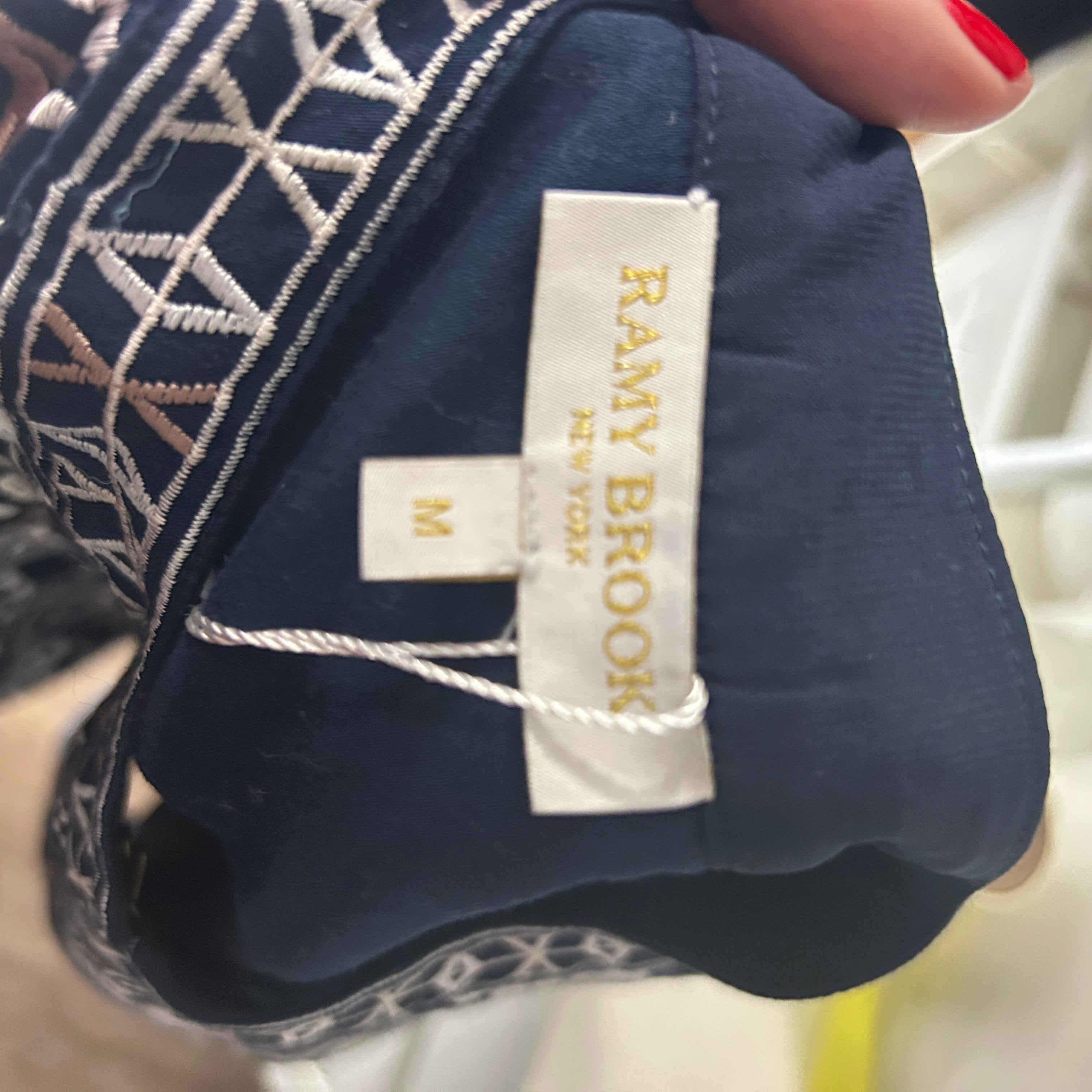 Ramy Brook New Navy Embroidered Cotton Jacket M