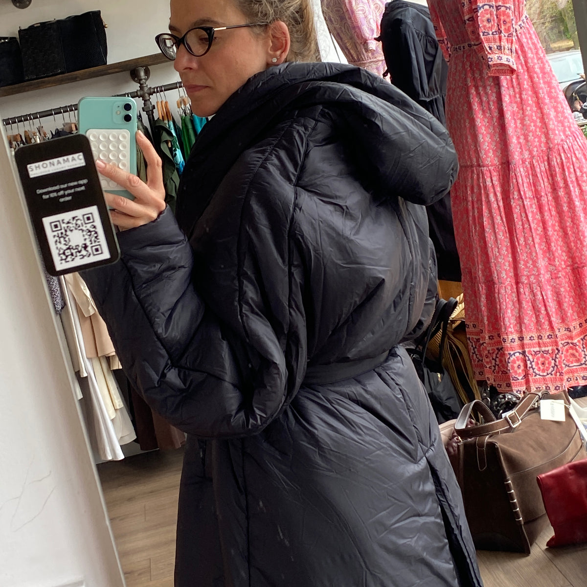 Alaia New £1700 Black Hooded Quilted Puffa Coat L