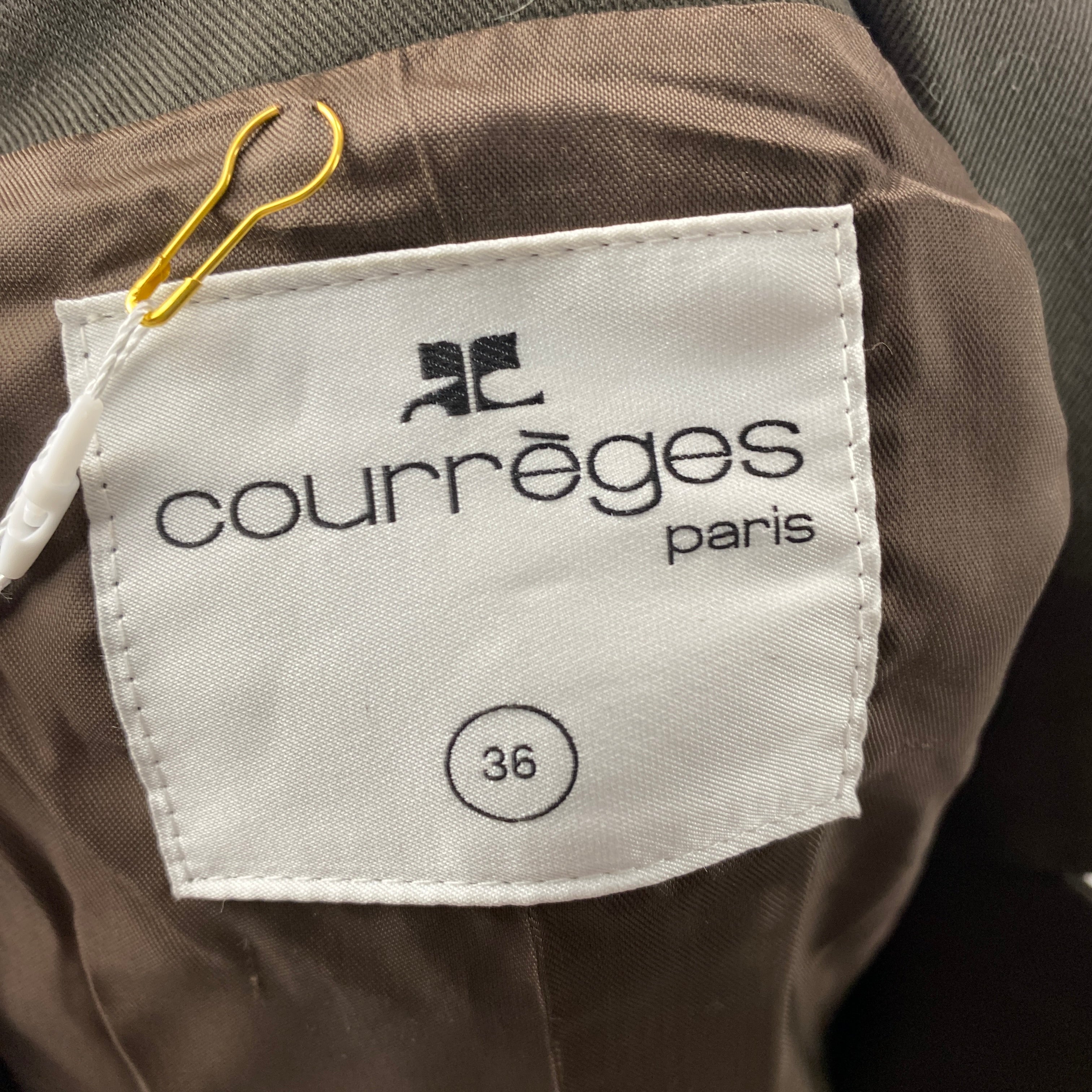 Courrèges New £1640 Chocolate Oblique Trench Jacket XS/S
