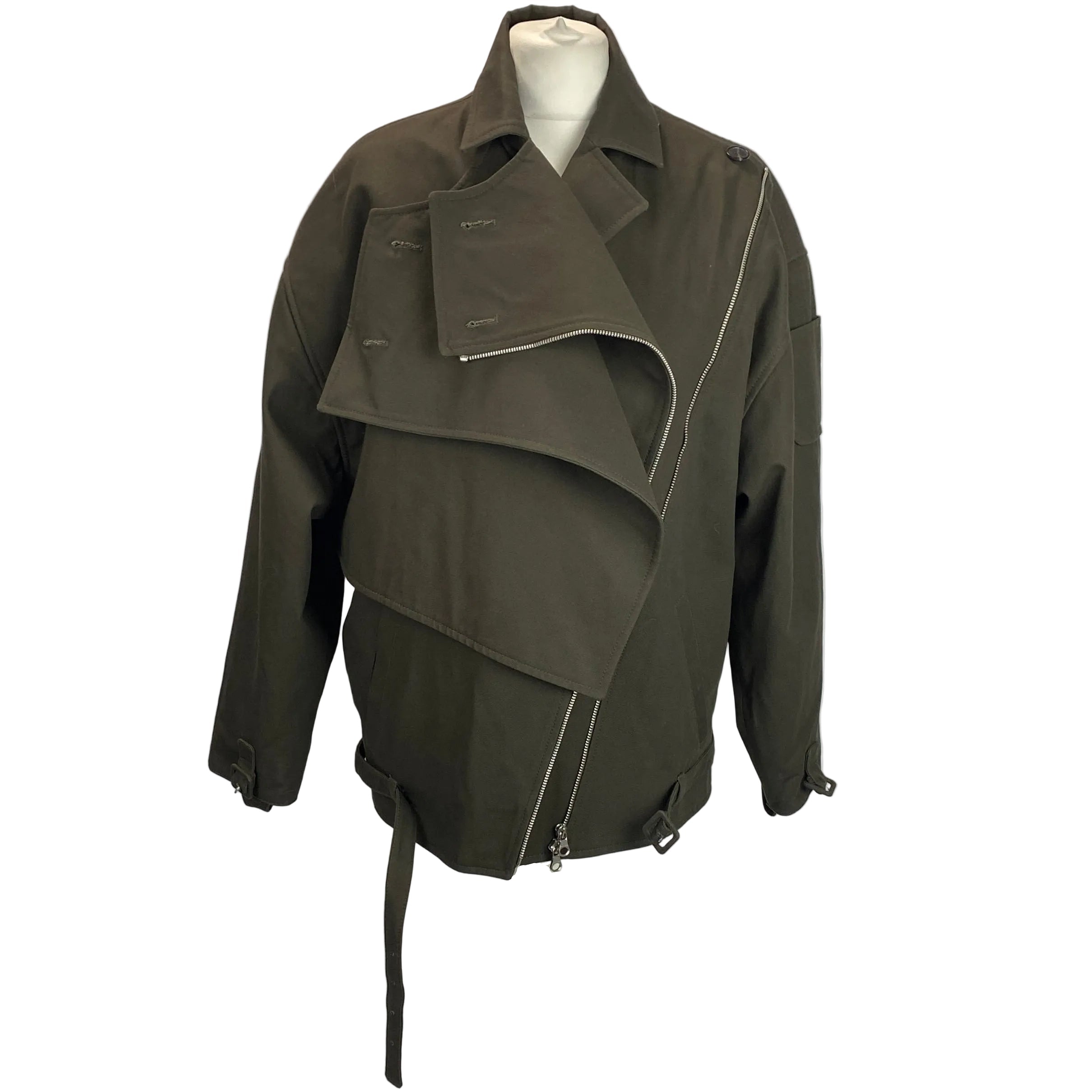 Courrèges New £1640 Chocolate Oblique Trench Jacket XS/S