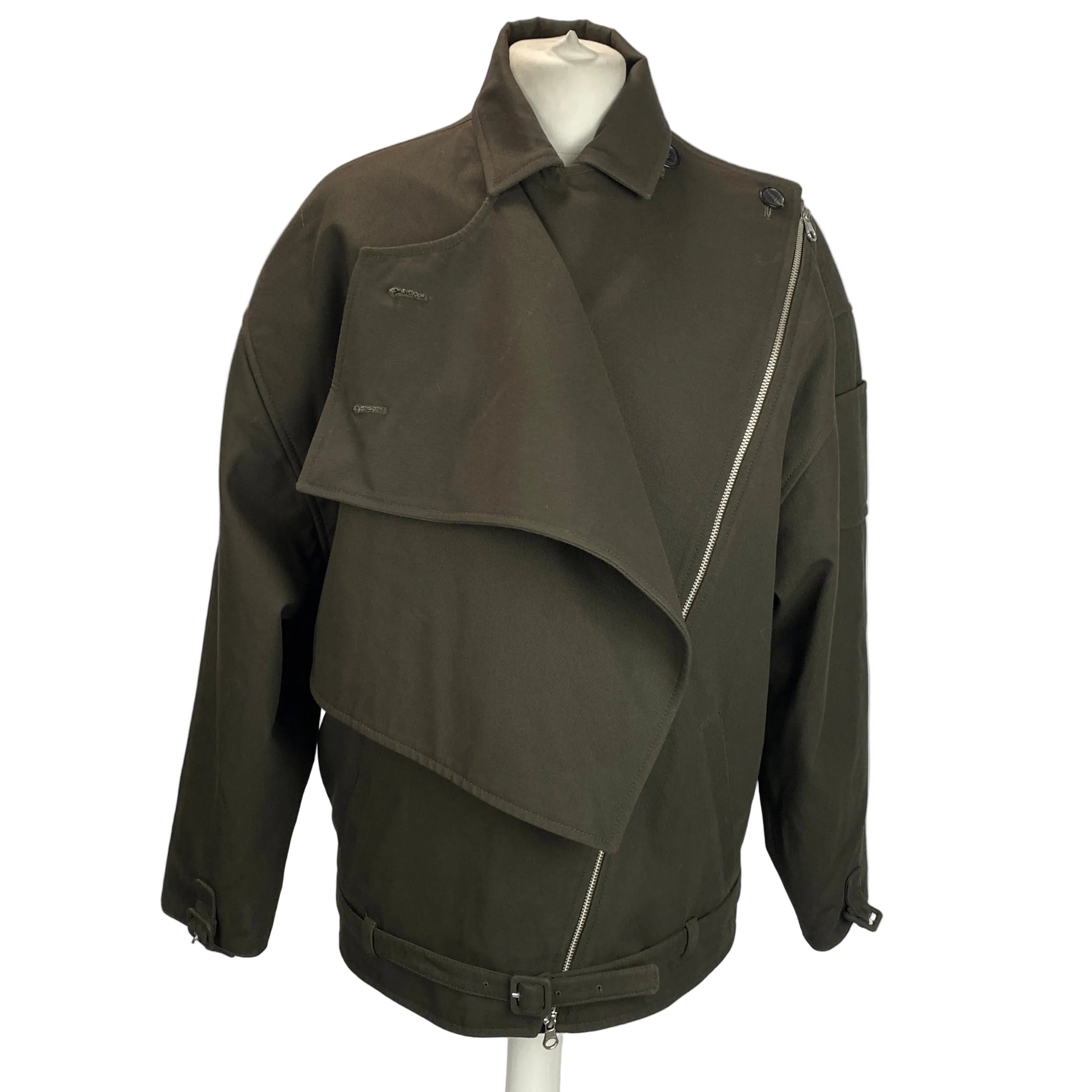 Courrèges New £1640 Chocolate Oblique Trench Jacket XS/S