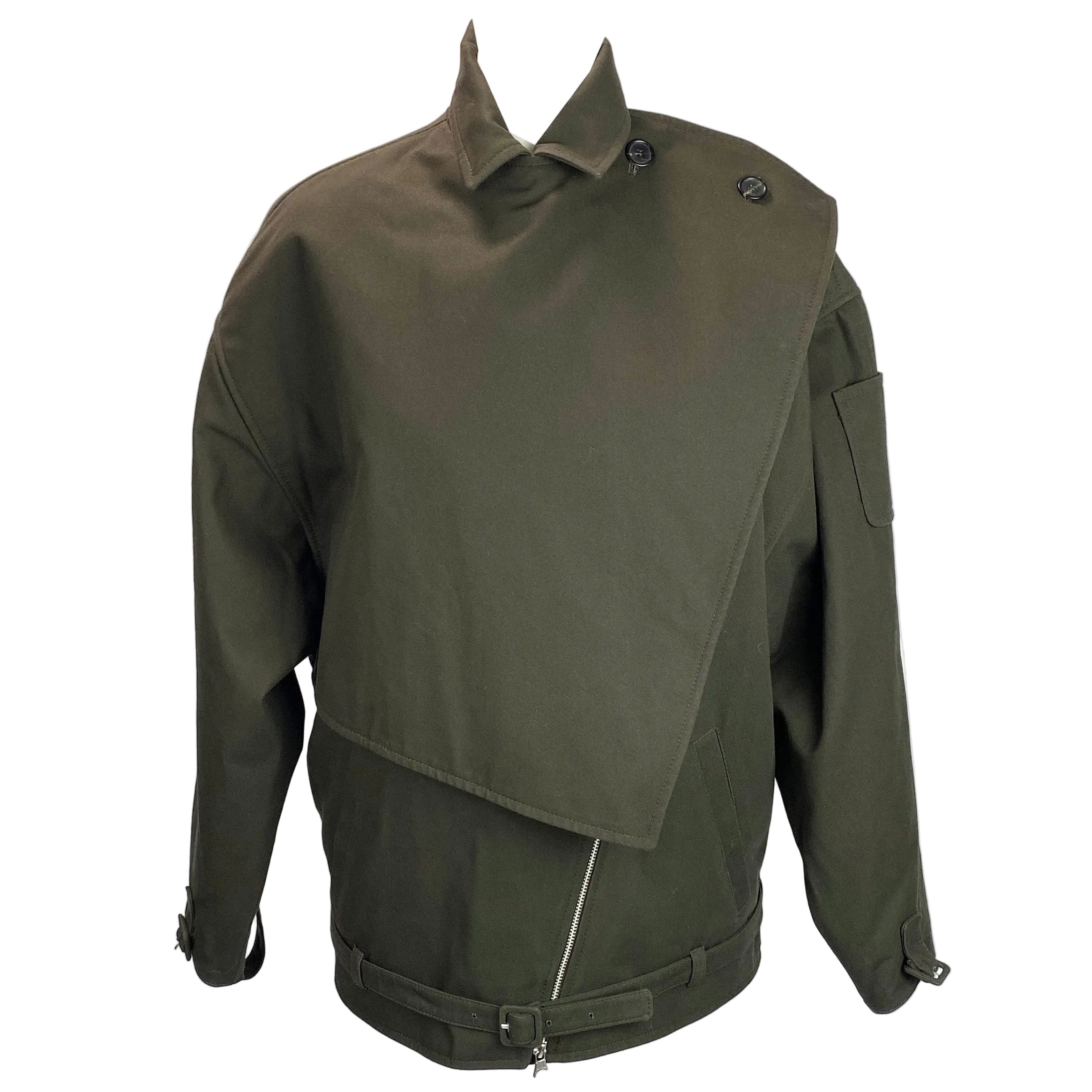 Courrèges New £1640 Chocolate Oblique Trench Jacket XS/S