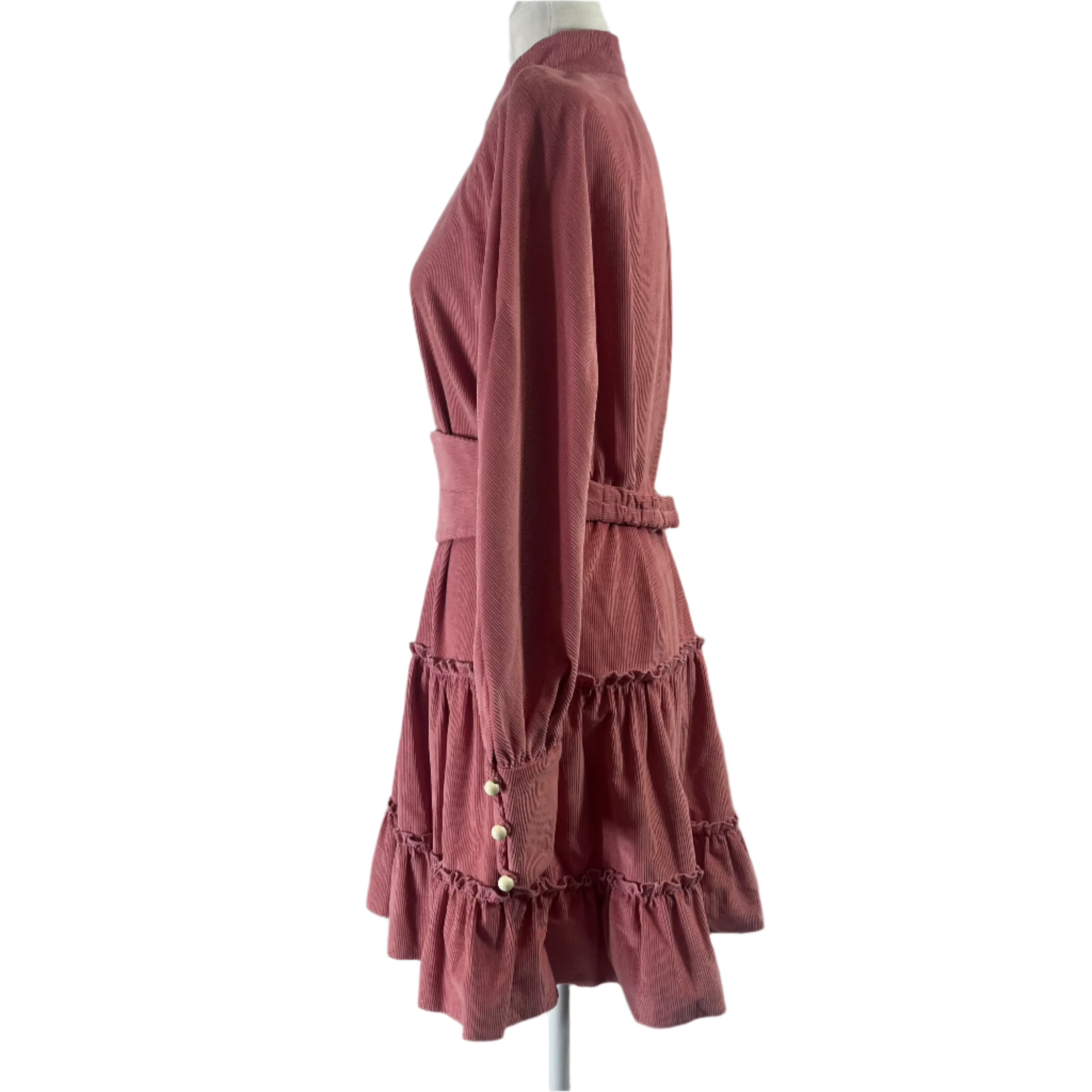 Anna Mason Sorbet Corduroy Tiered Dress XS