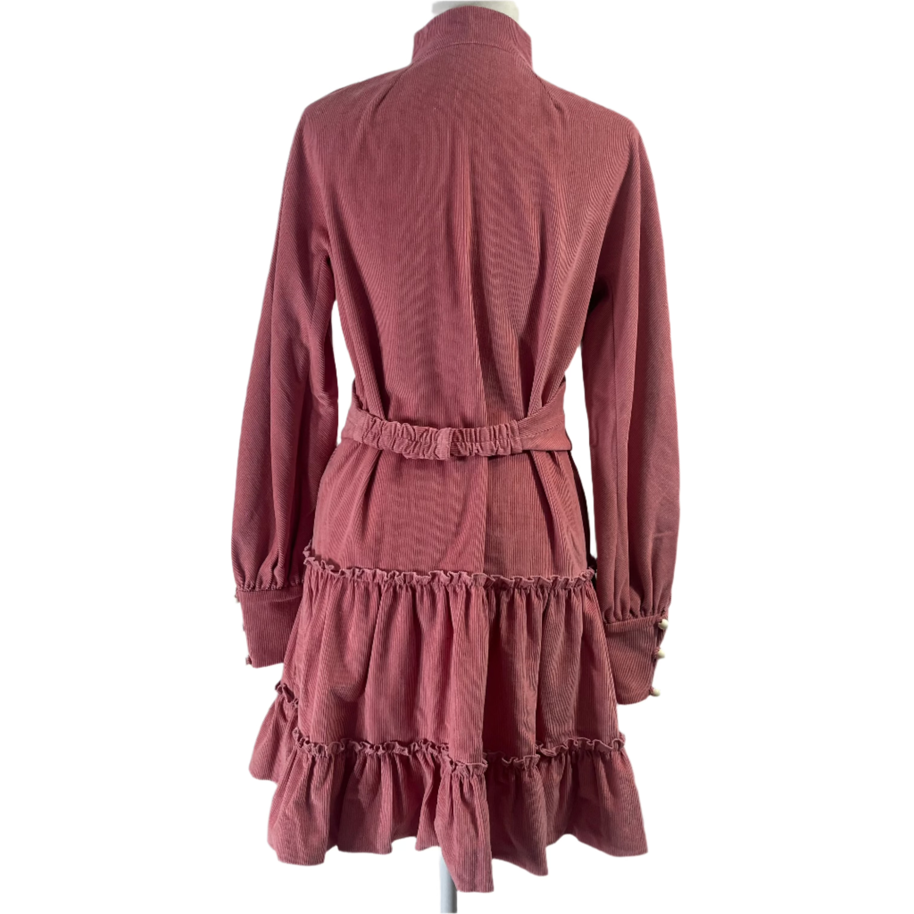 Anna Mason Sorbet Corduroy Tiered Dress XS