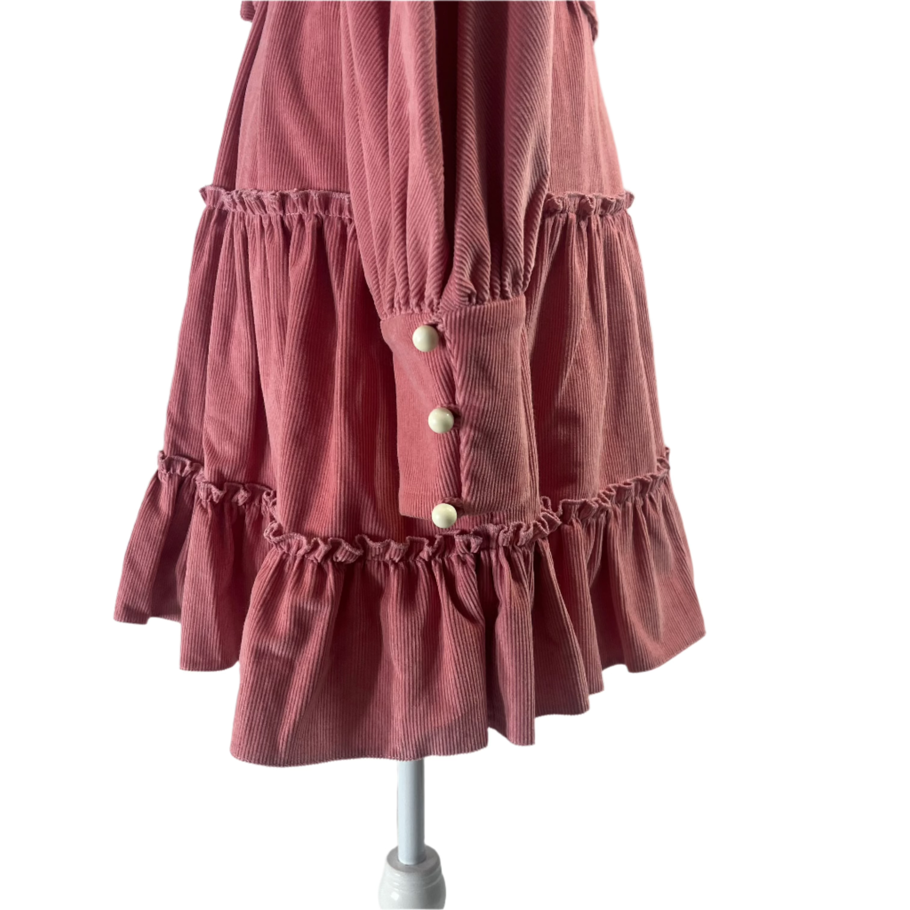 Anna Mason Sorbet Corduroy Tiered Dress XS