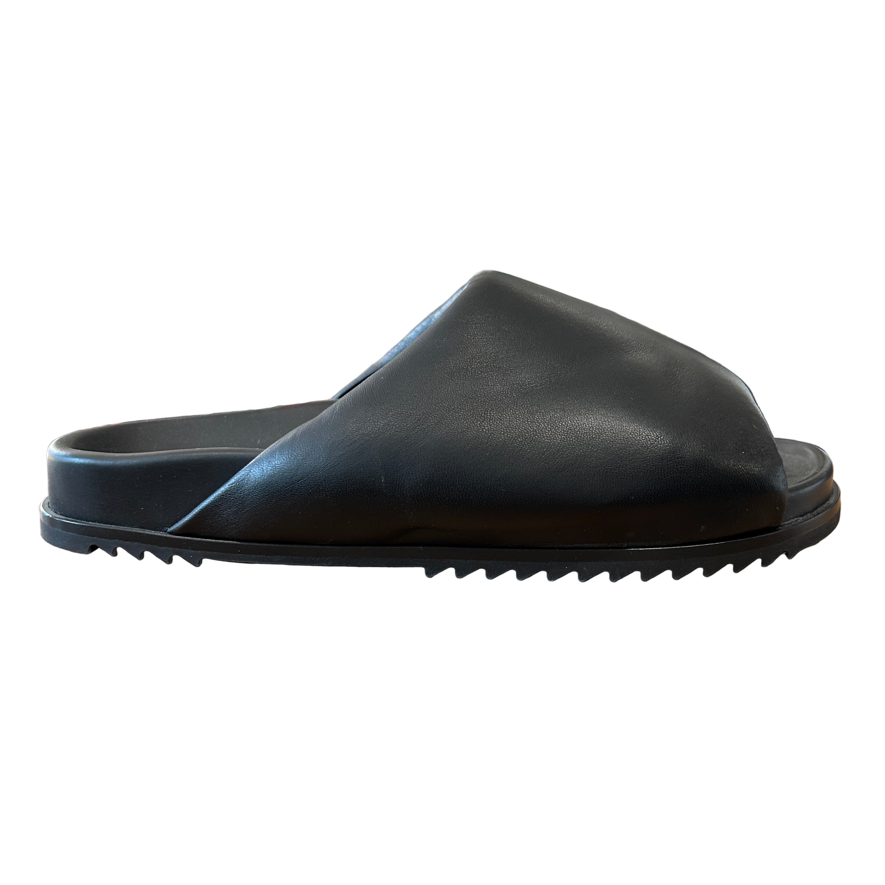 Rick Owens £661 Black Granolas Padded Slides 41