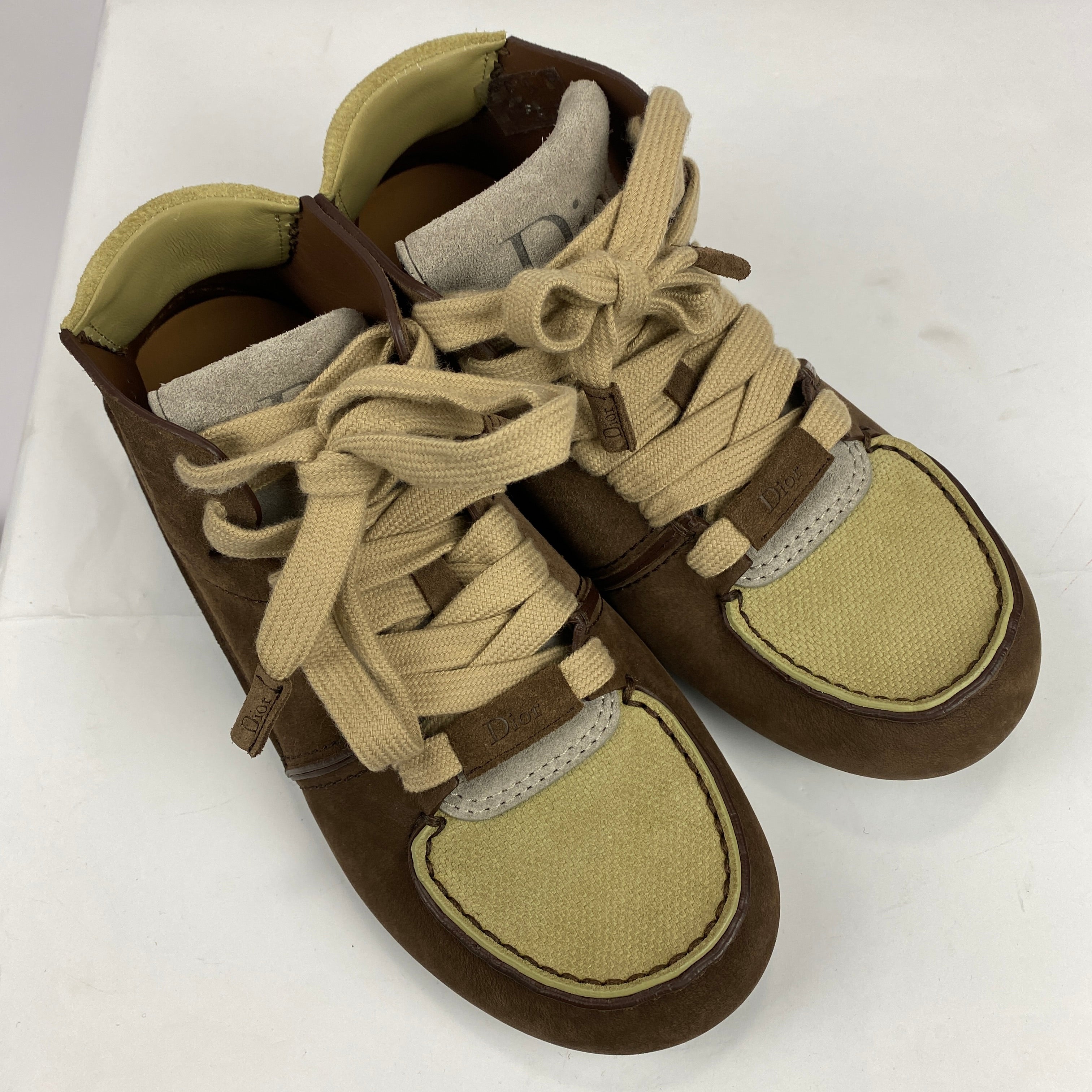 Dior New £890 Brown Nubuck Roadie Lace-Up Boots 41
