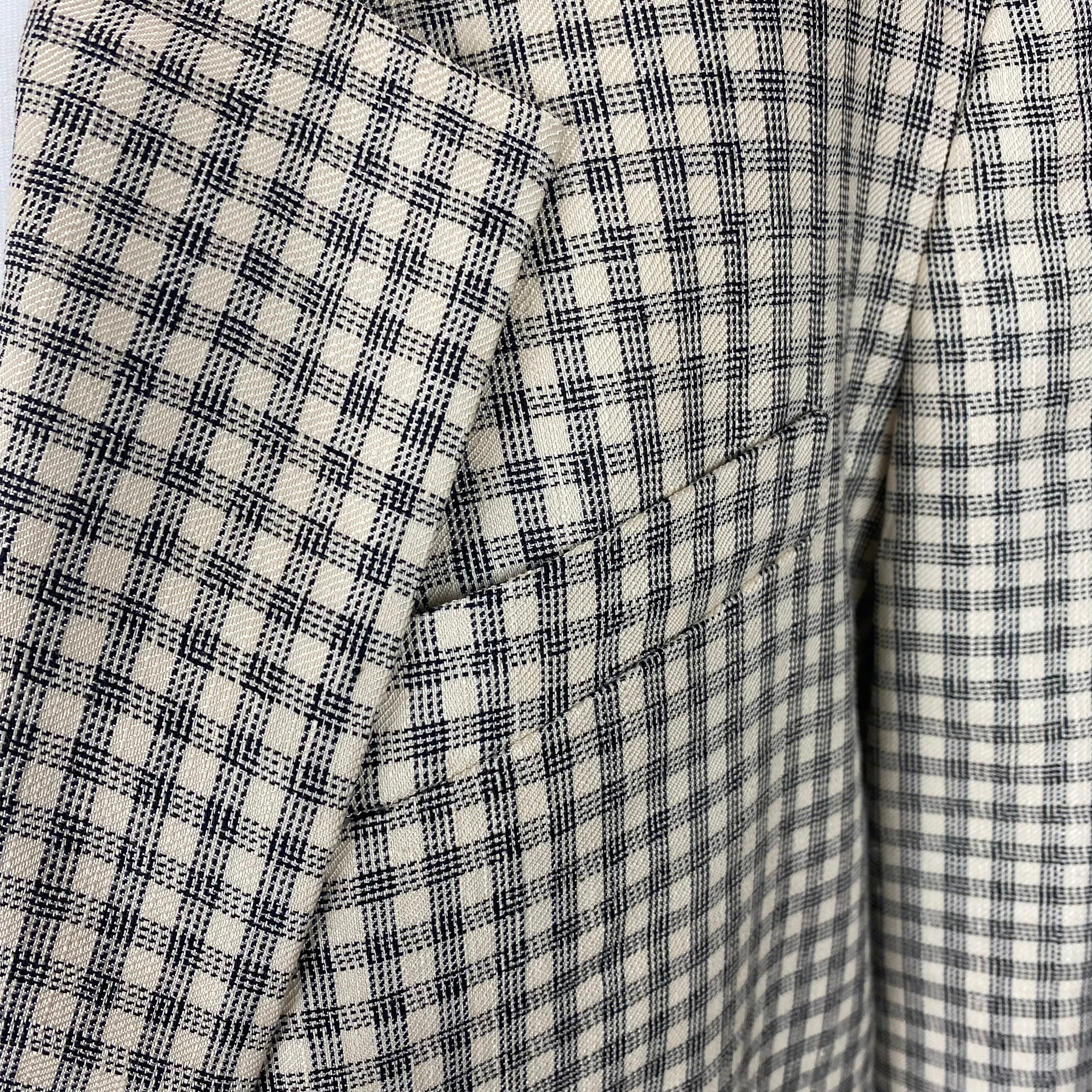 Theory New £495 Black & Cream Check Jacket S