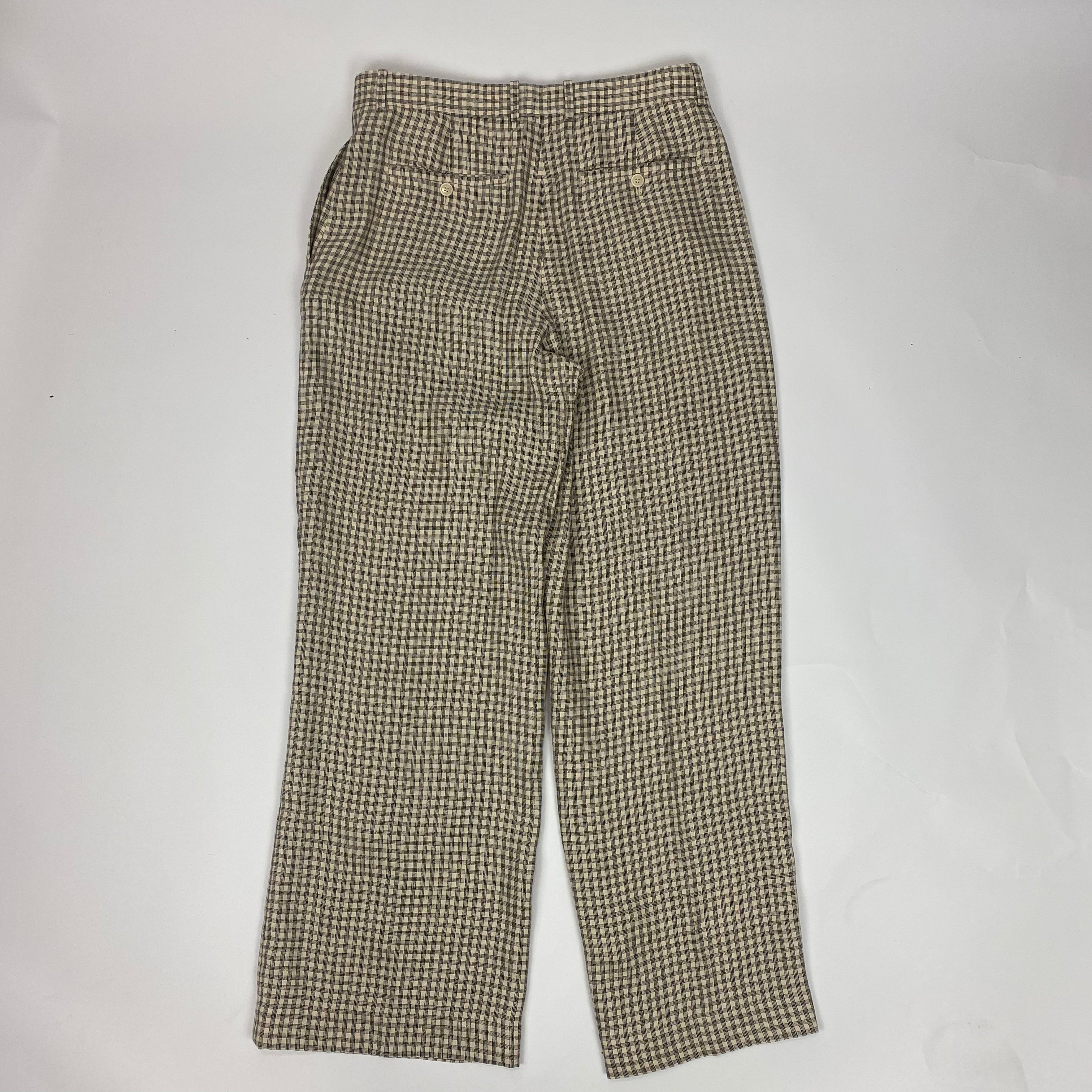 Theory New £325 Black & Cream Check Trousers L
