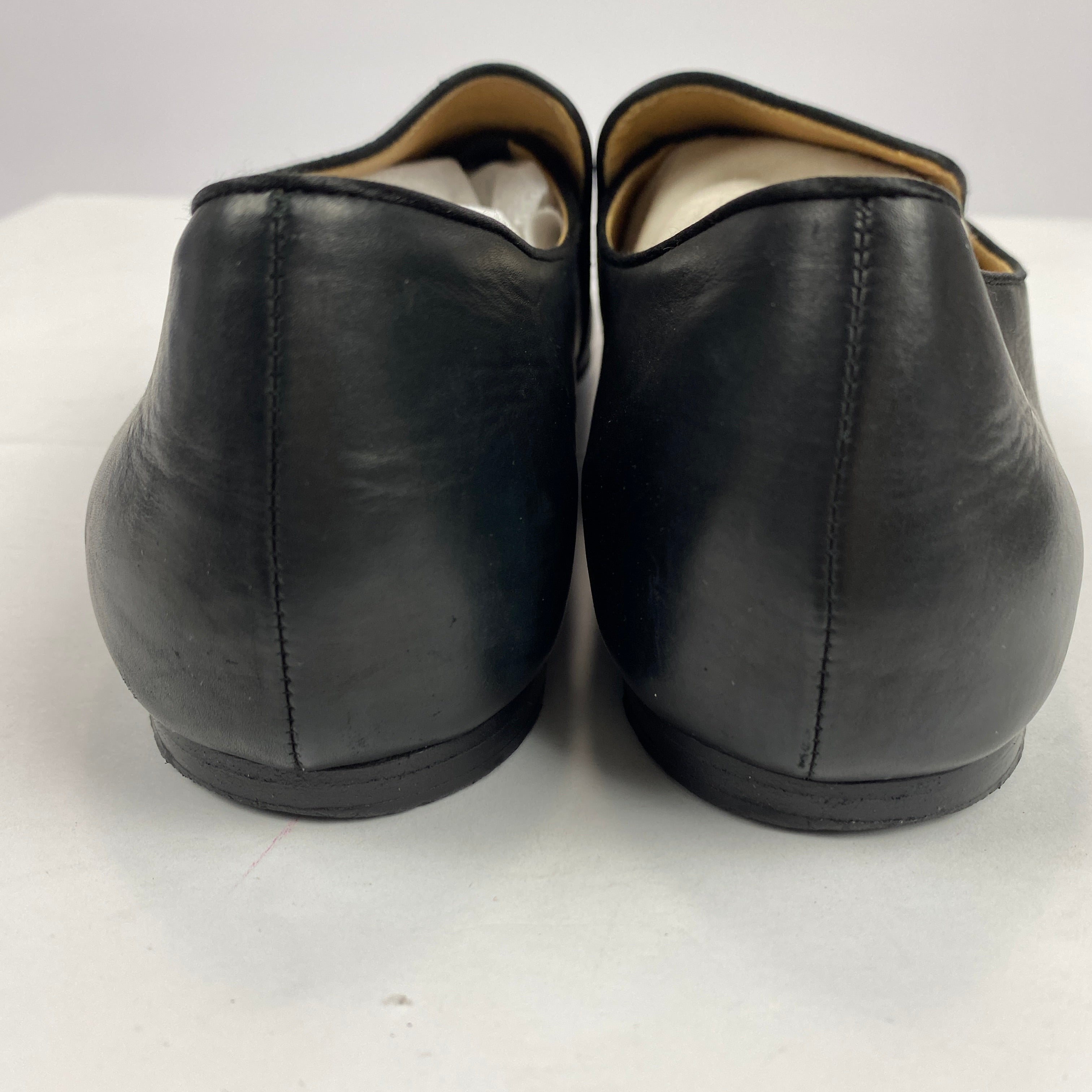 The Row Black Leather Alys Loafers 40.5
