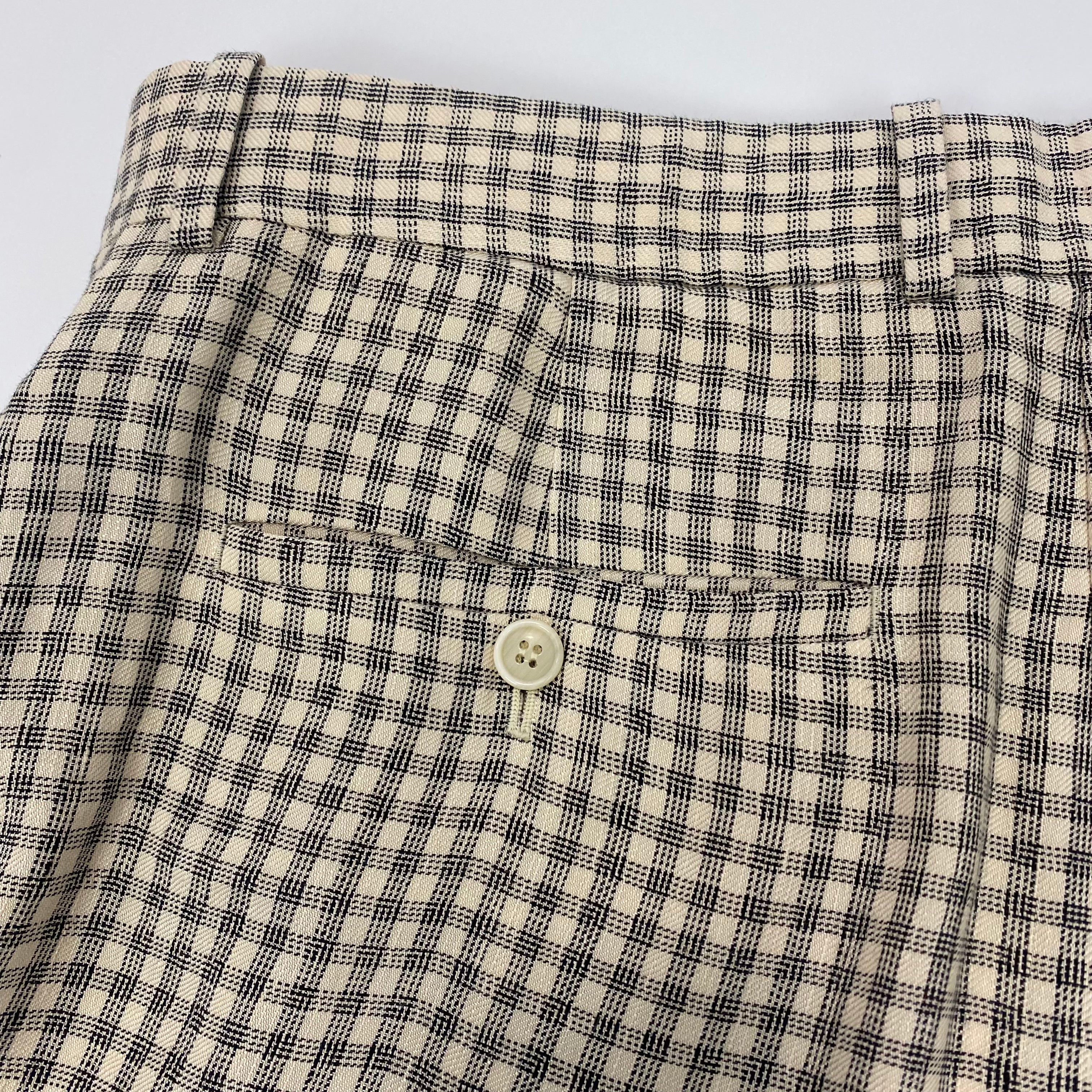 Theory New £325 Black & Cream Check Trousers L