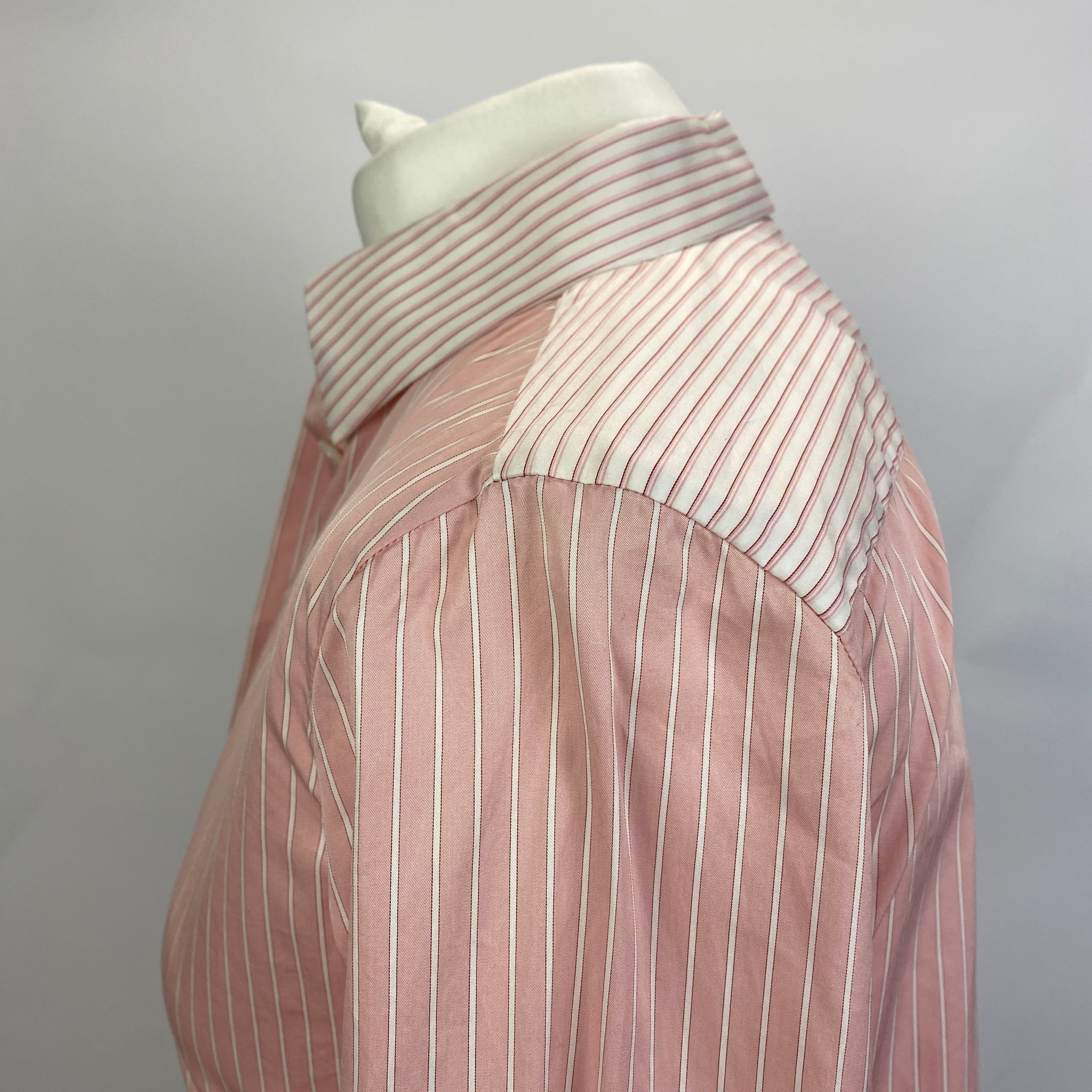 Martin Margiela New Pink Pinstripe Cotton Polin Shirt XS