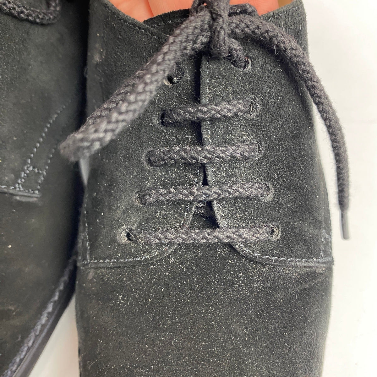 Manolo Blahnik New Black Suede Square Toe Lace-Ups 36