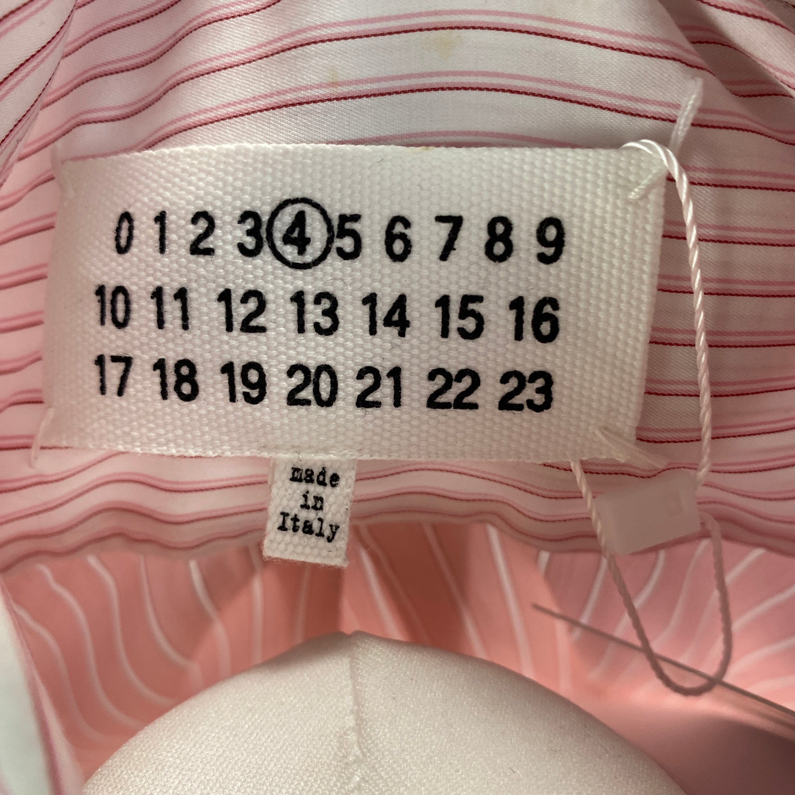Martin Margiela New Pink Pinstripe Cotton Polin Shirt XS
