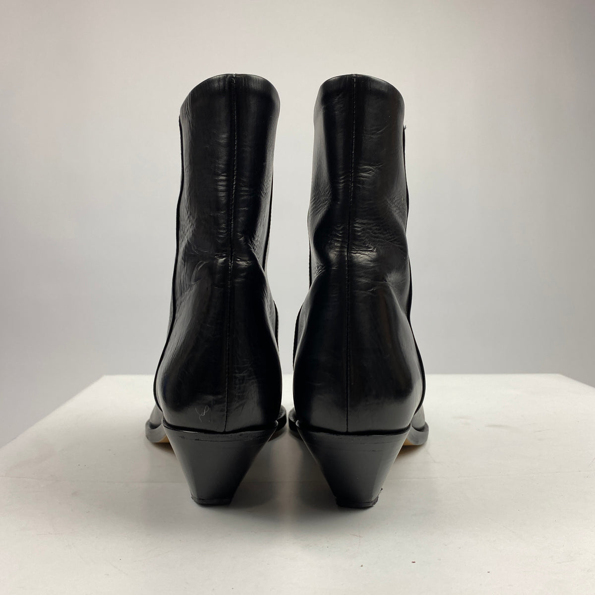 Isabel Marant Black Leather Western Ankle Boots 39