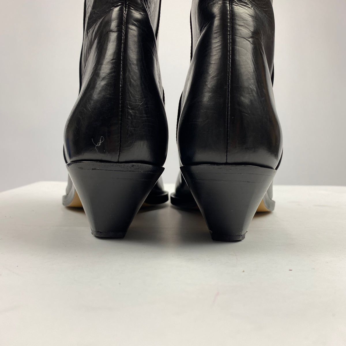 Isabel Marant Black Leather Western Ankle Boots 39
