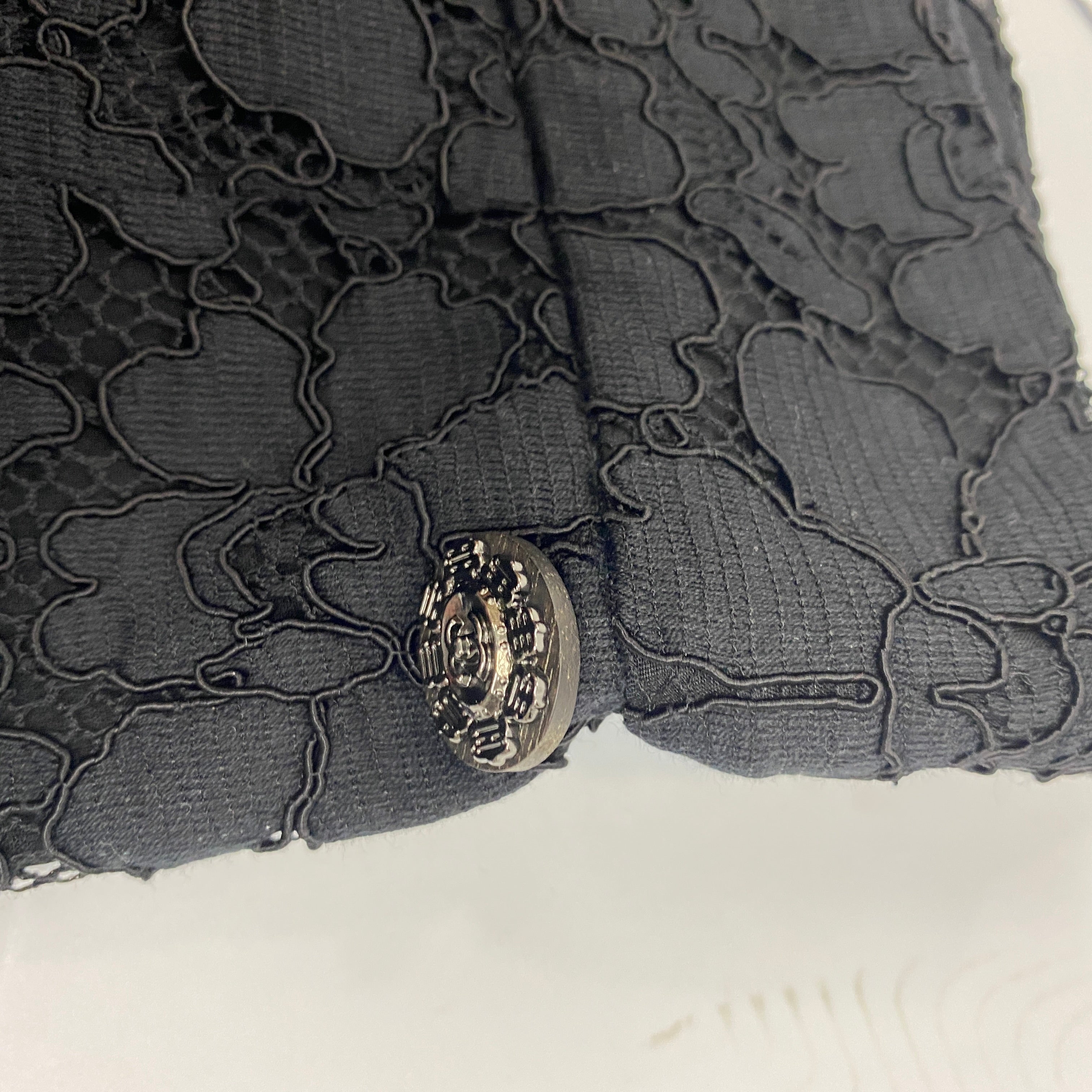Chanel Black Lace Wide Leg Crop Pants XXS