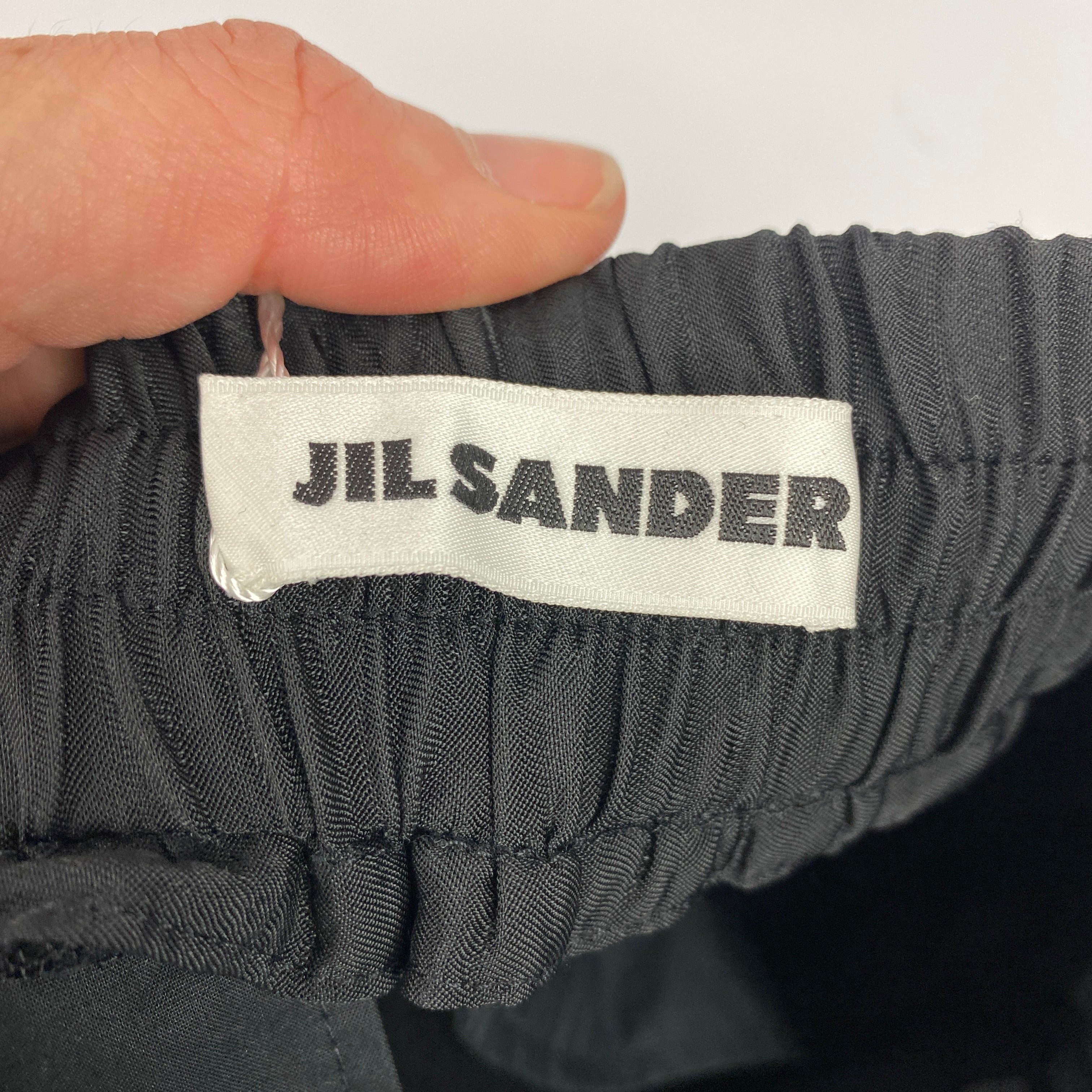 Jil Sander New Black Wool Gabardine Pull-On Pants XXS