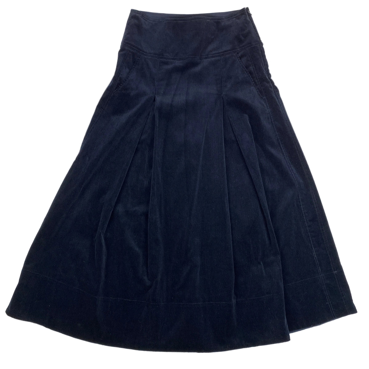 Me&Em New £195 Navy Italian Luxe Corduroy Skirt XS