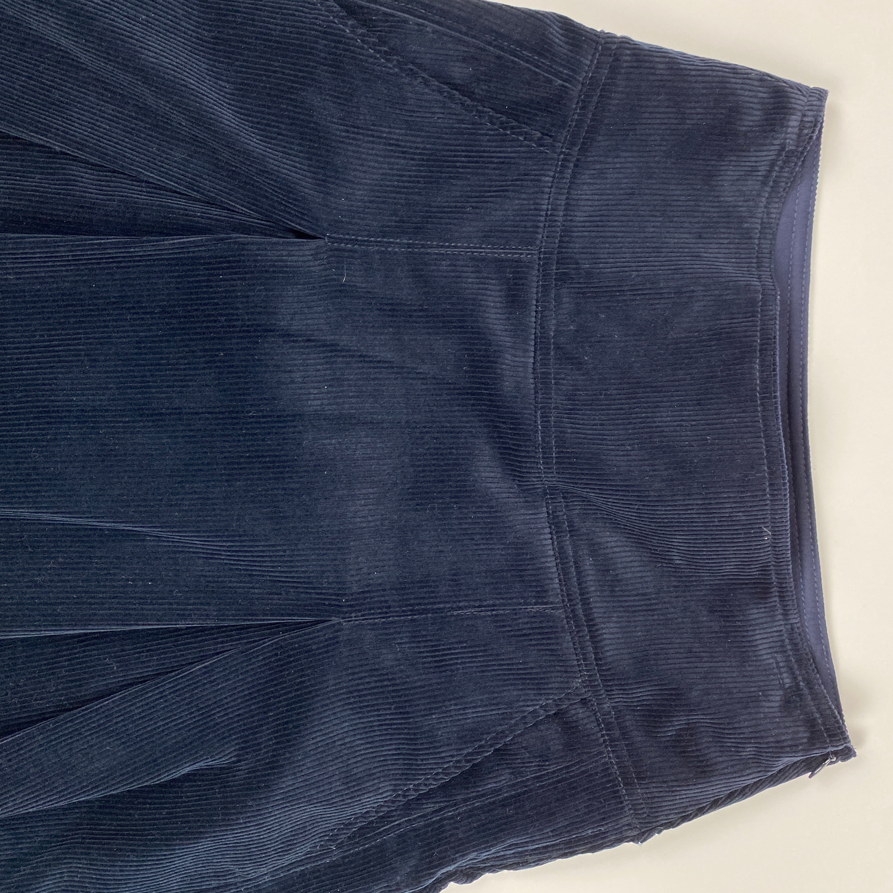 Me&Em New £195 Navy Italian Luxe Corduroy Skirt XS