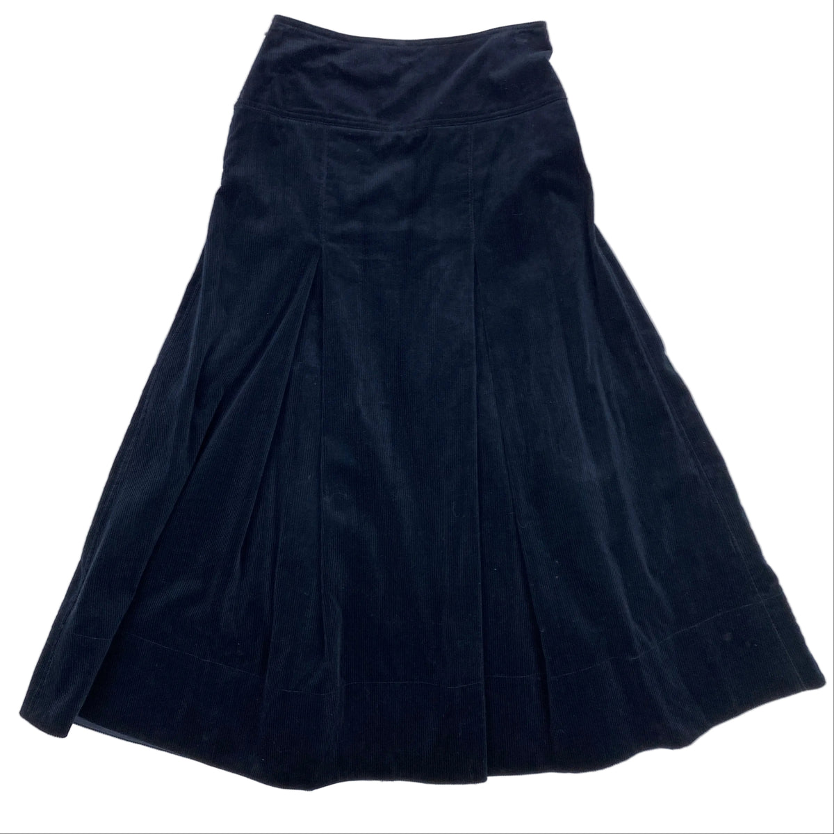 Me&Em New £195 Navy Italian Luxe Corduroy Skirt XS