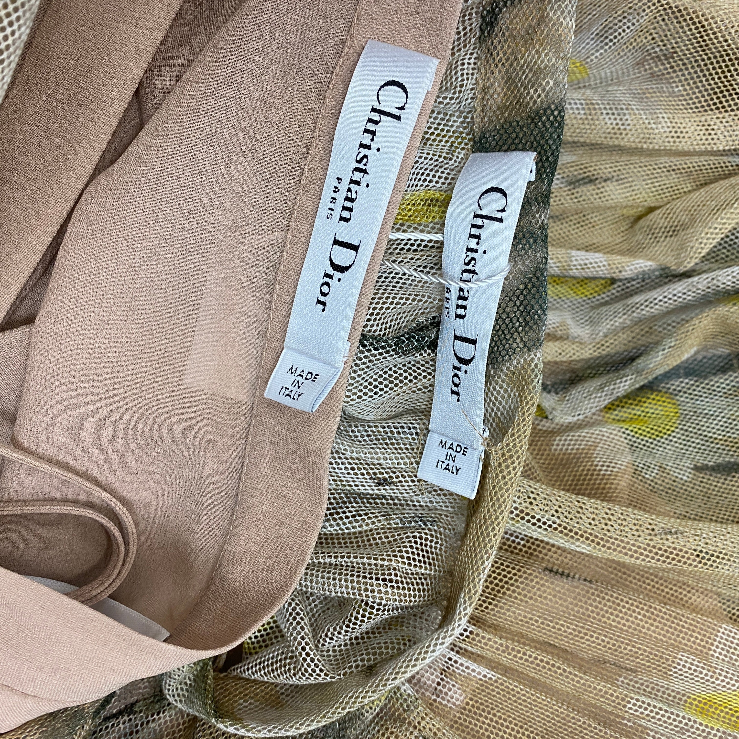 Christian Dior Daisy Print Netting Maxi Skirt XXS