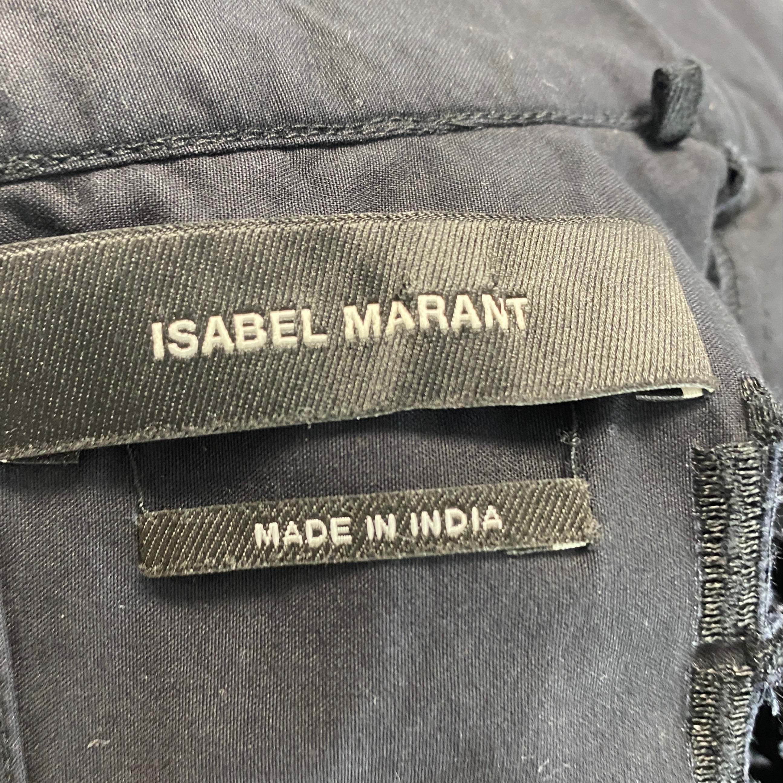 Isabel Marant Black Embroidered Cotton Swing Tunic Top S