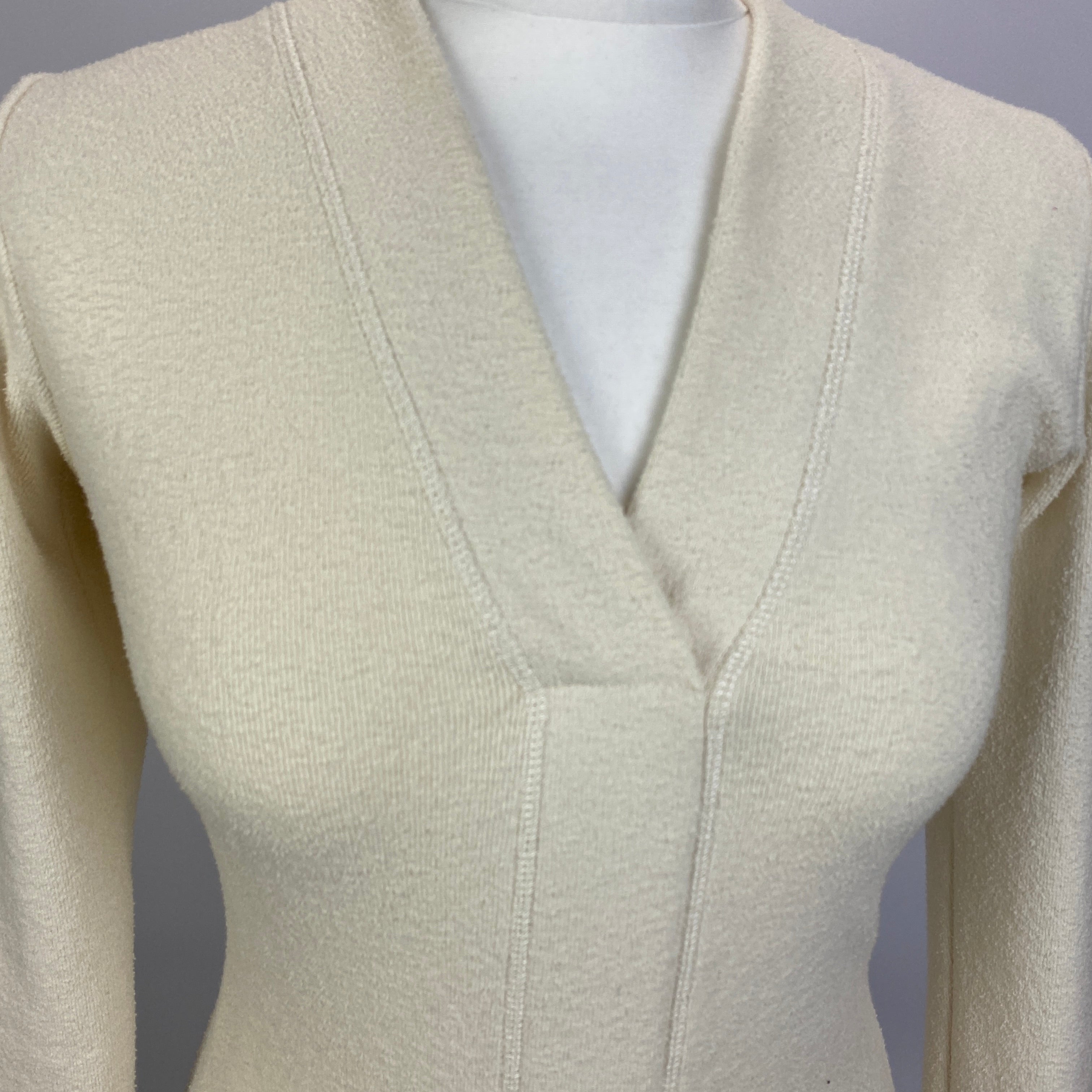 Jil Sander Cream Boucle Jersey Maxi Dress XXS