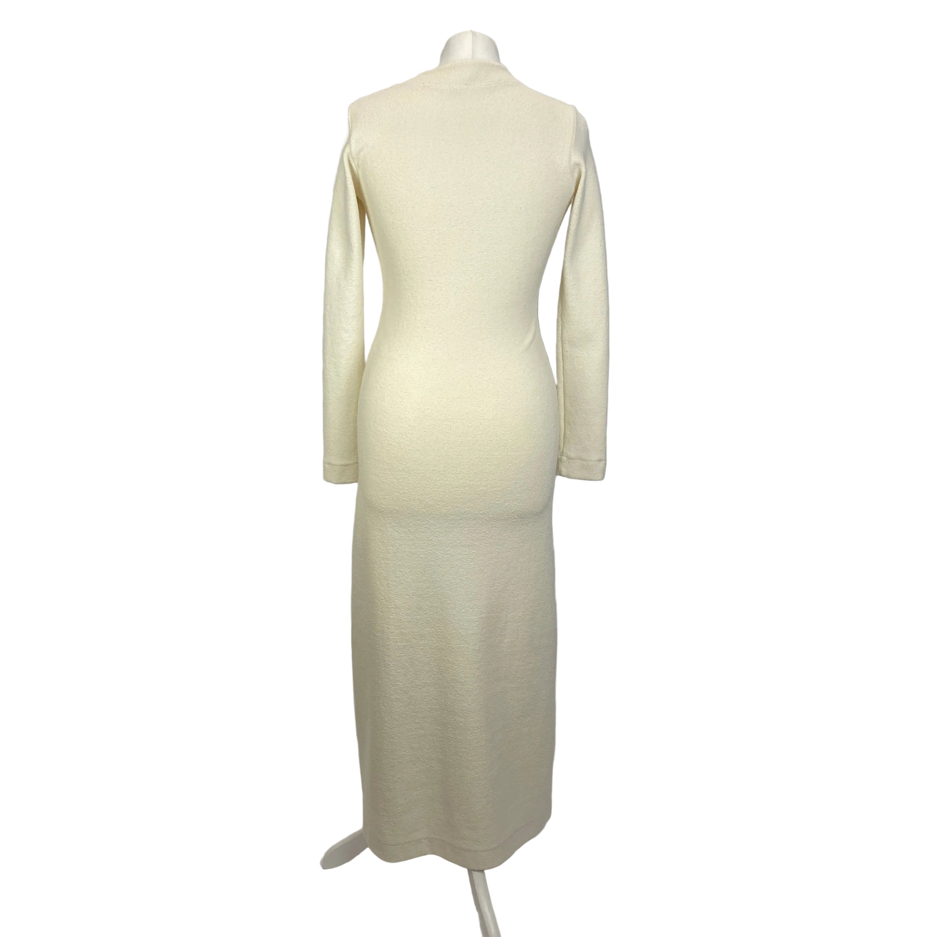 Jil Sander Cream Boucle Jersey Maxi Dress XXS