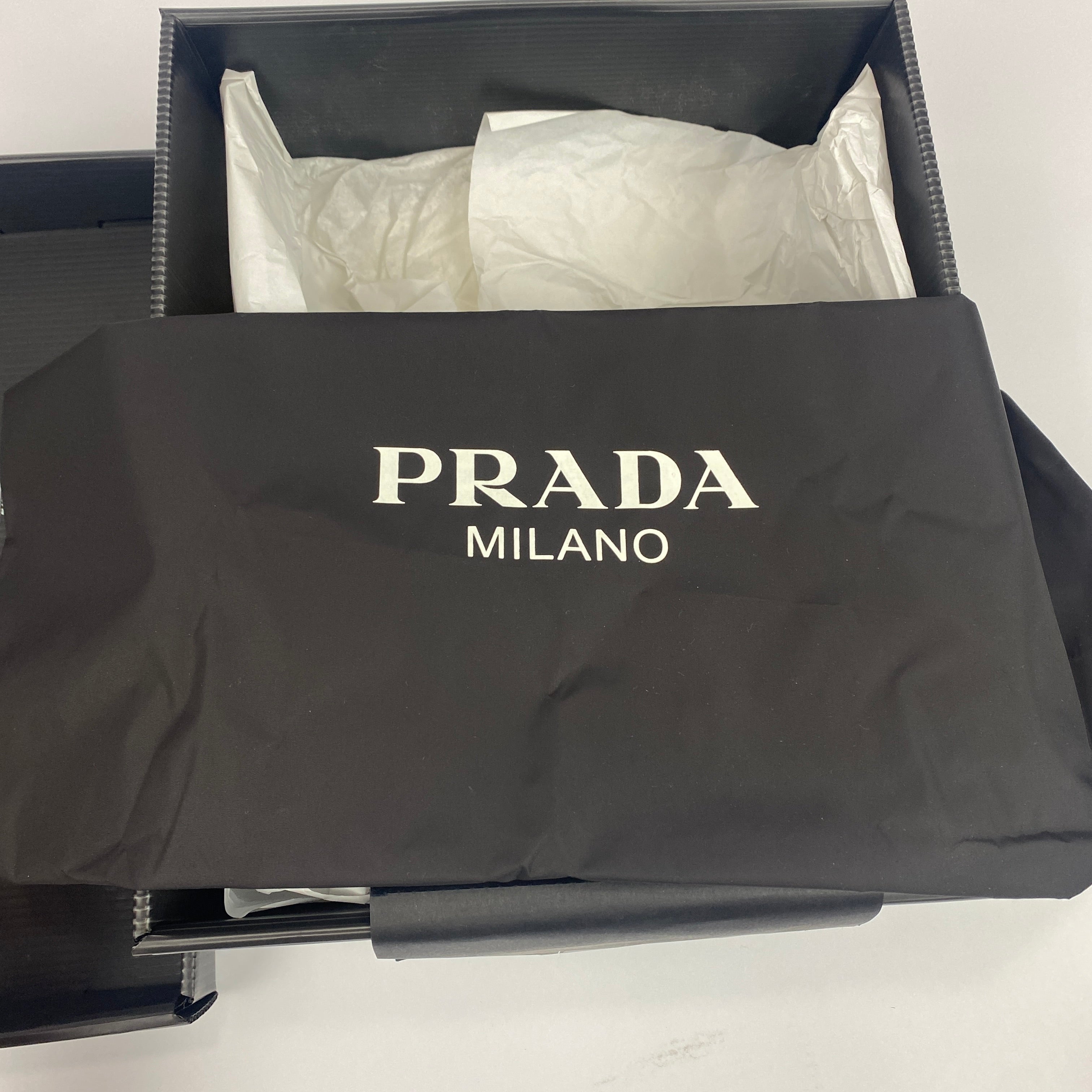 Prada £870 White Leather Downtown Trainers 41