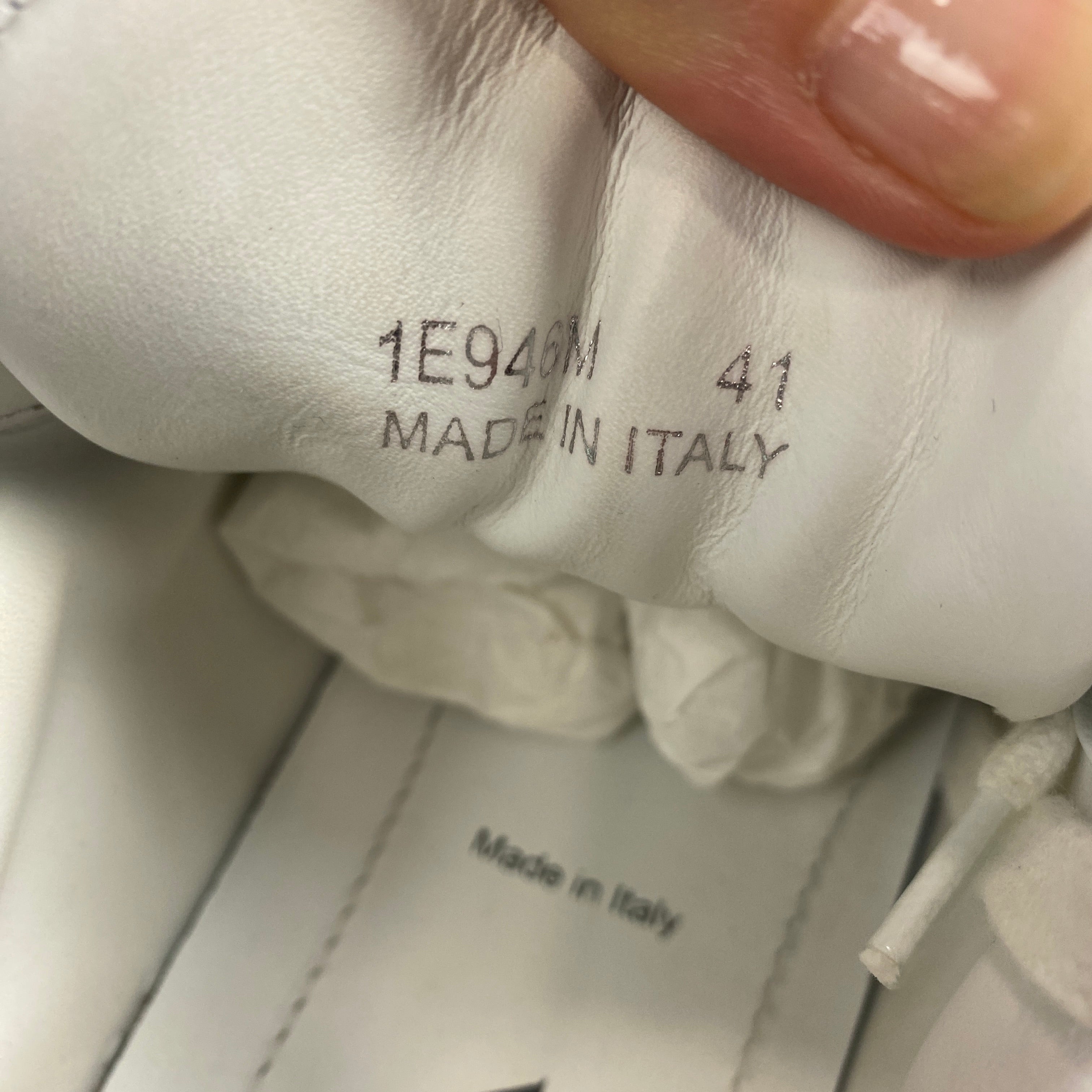 Prada £870 White Leather Downtown Trainers 41