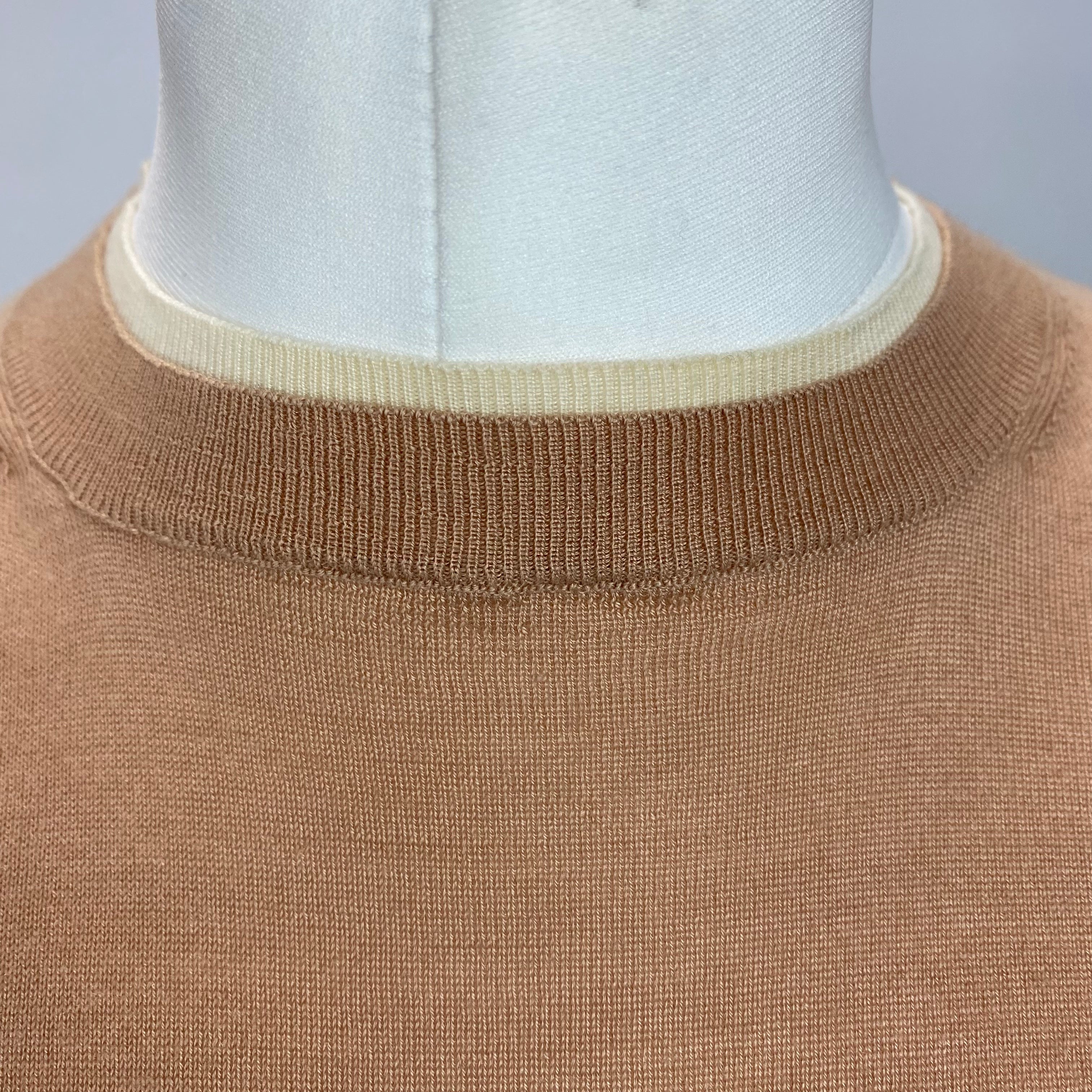 Loro Piana £800 Plaster Nude Silk & Cashmere Fine Knit Sweater S