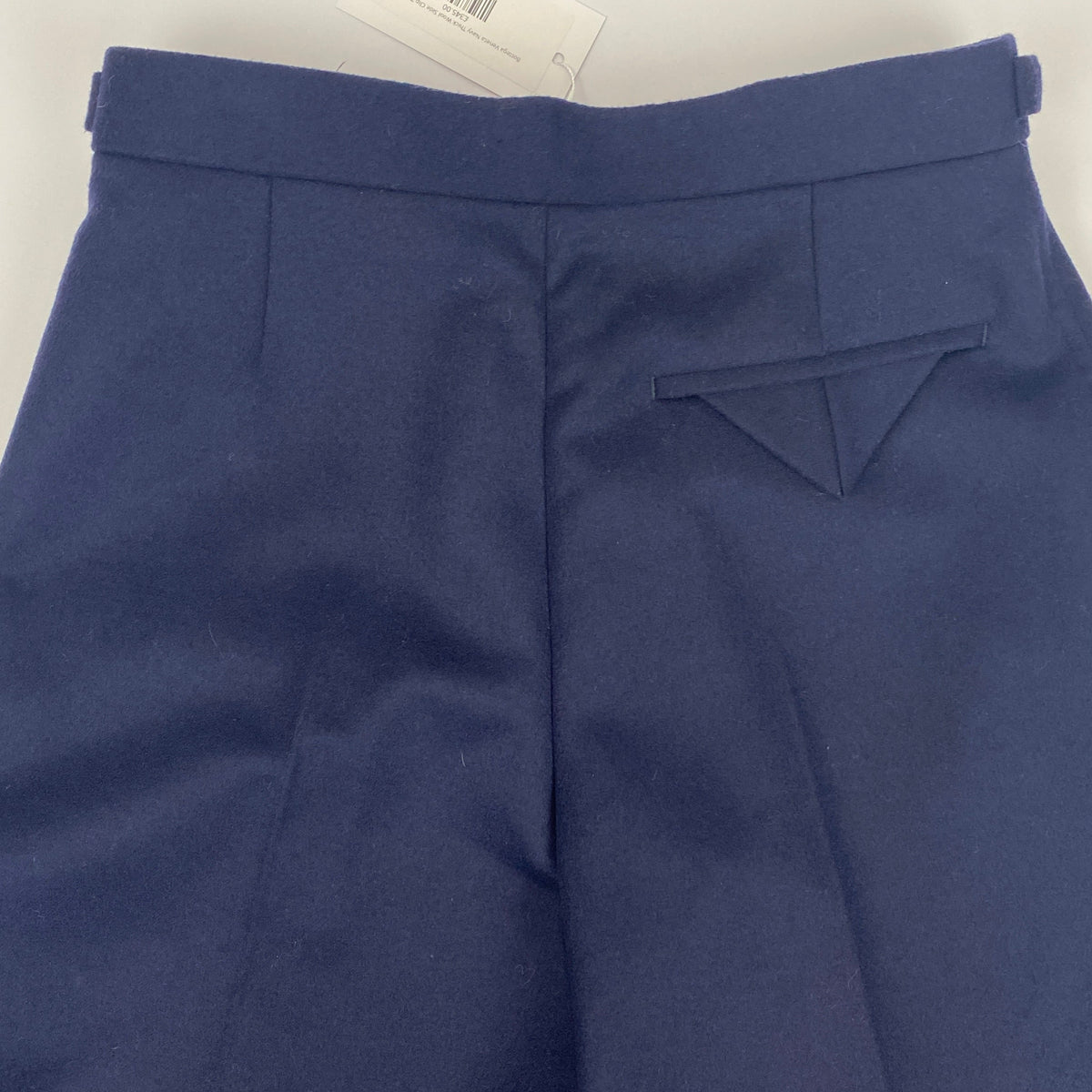 Bottega Veneta Navy Thick Wool Side Clip Trousers XXS