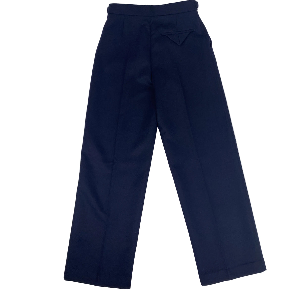 Bottega Veneta Navy Thick Wool Side Clip Trousers XXS