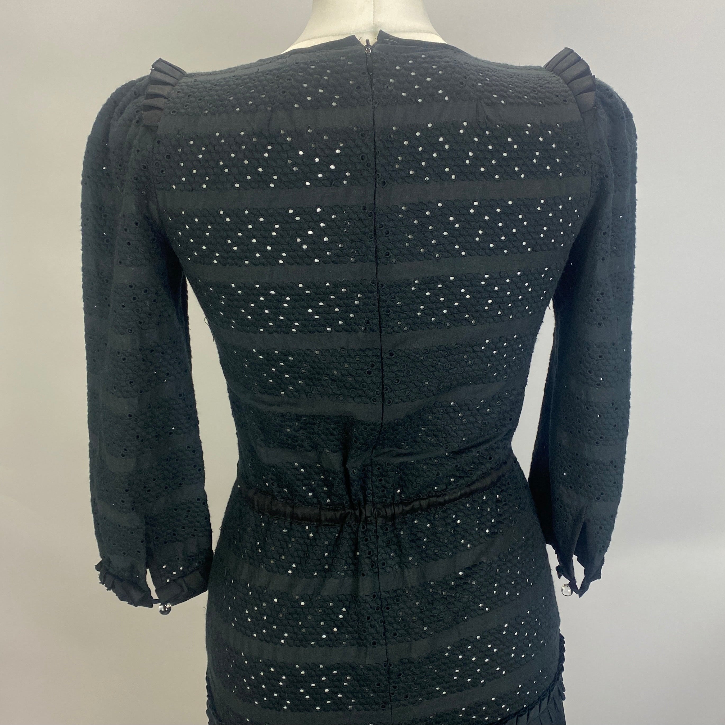 Anna Mason New Black Broderie Anglais Maxi Dress S