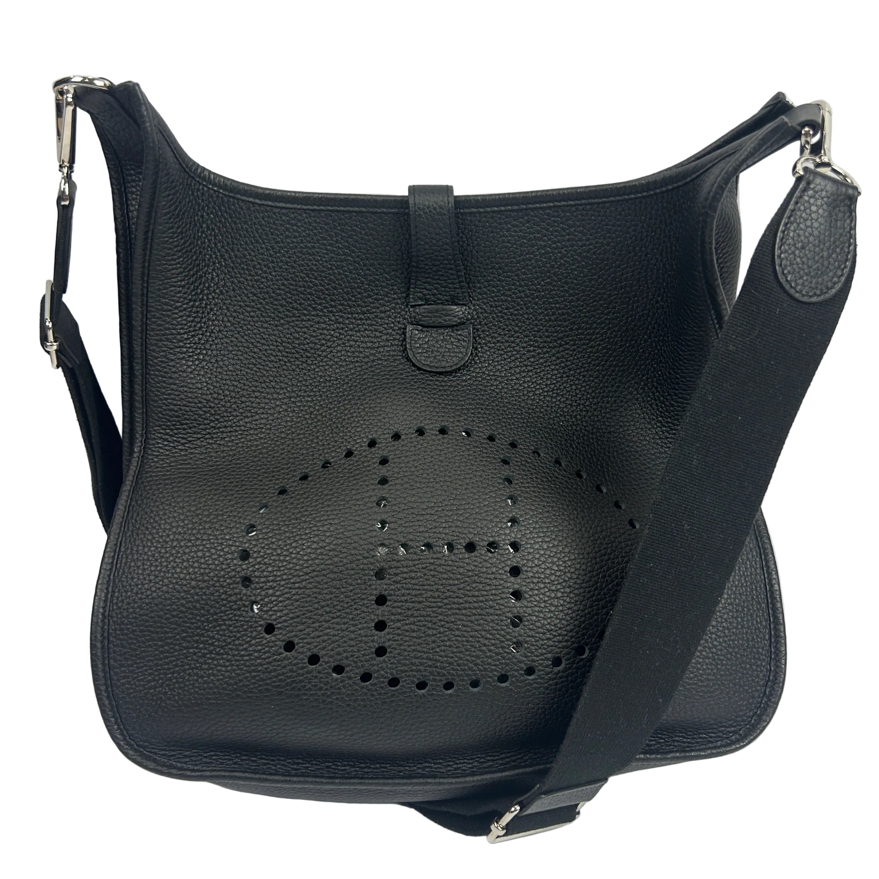 Hermes Evelyne GM 33 Black Clemence Leather Cross Body Bag