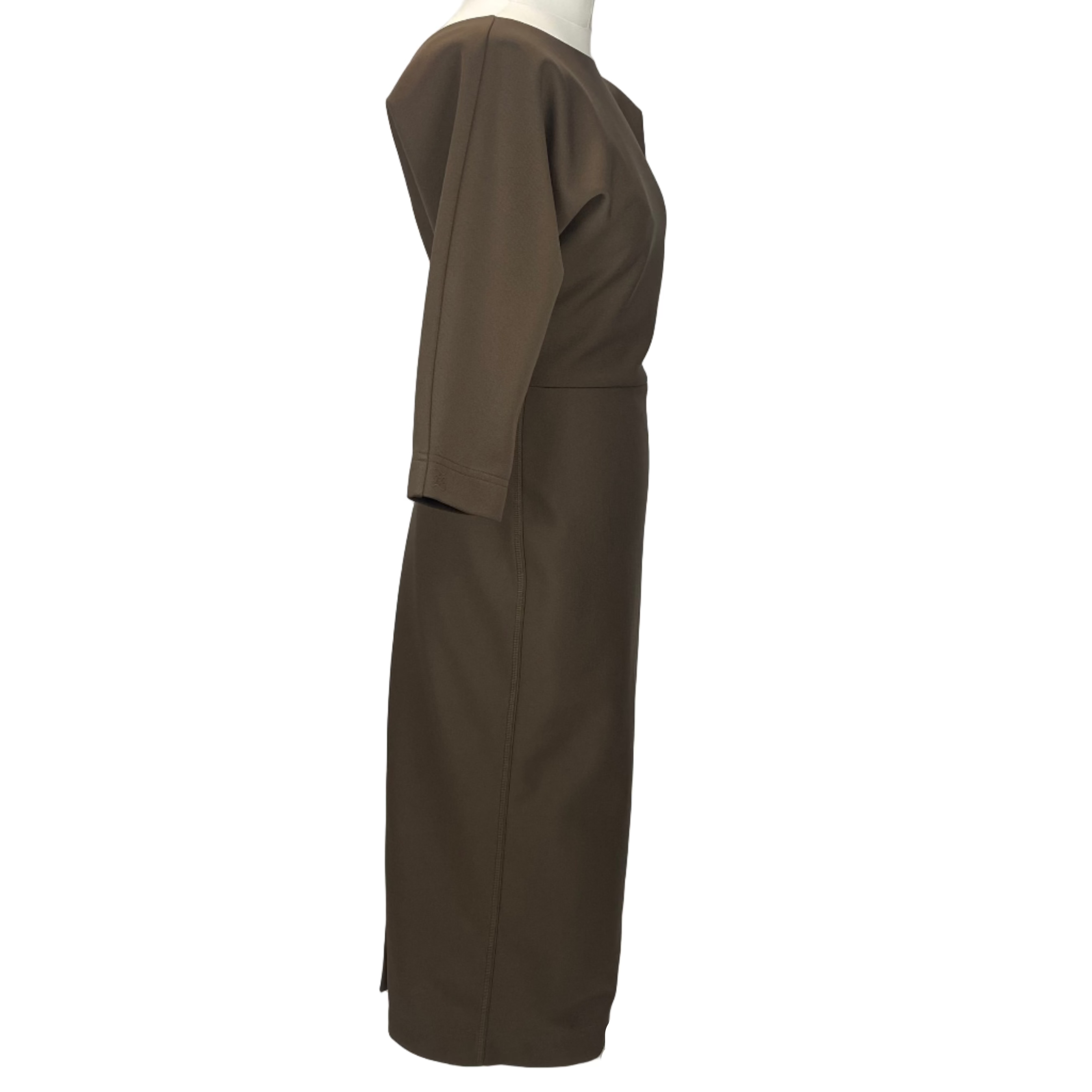 Fendi Brand New Taupe Stretch V Back Dress S